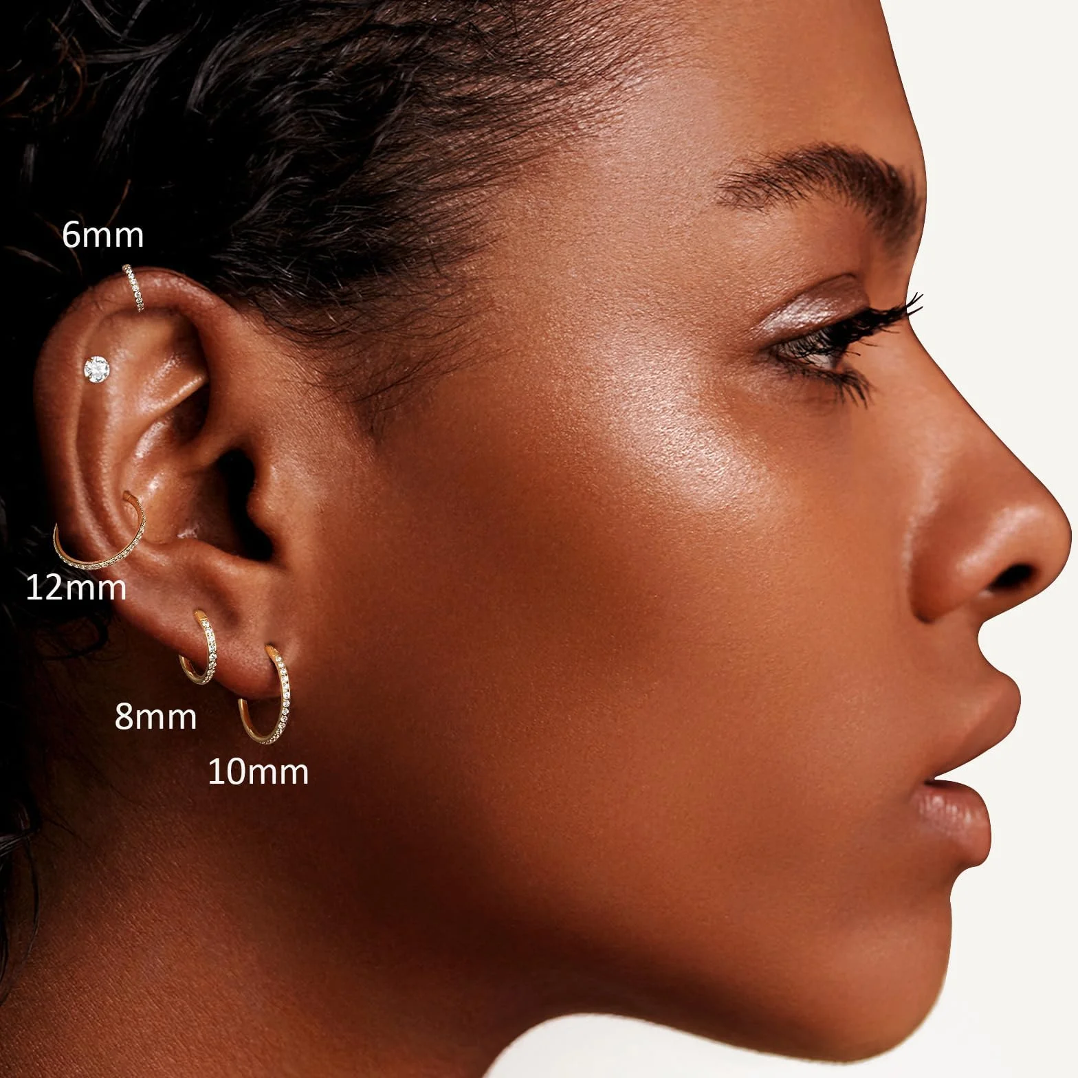 Piercing Nariz Aro G23 Titanio Pendientes Nostril Tragus Septum Helix Daith 6MM 8MM 10MM 12MM 16G 18G 20G