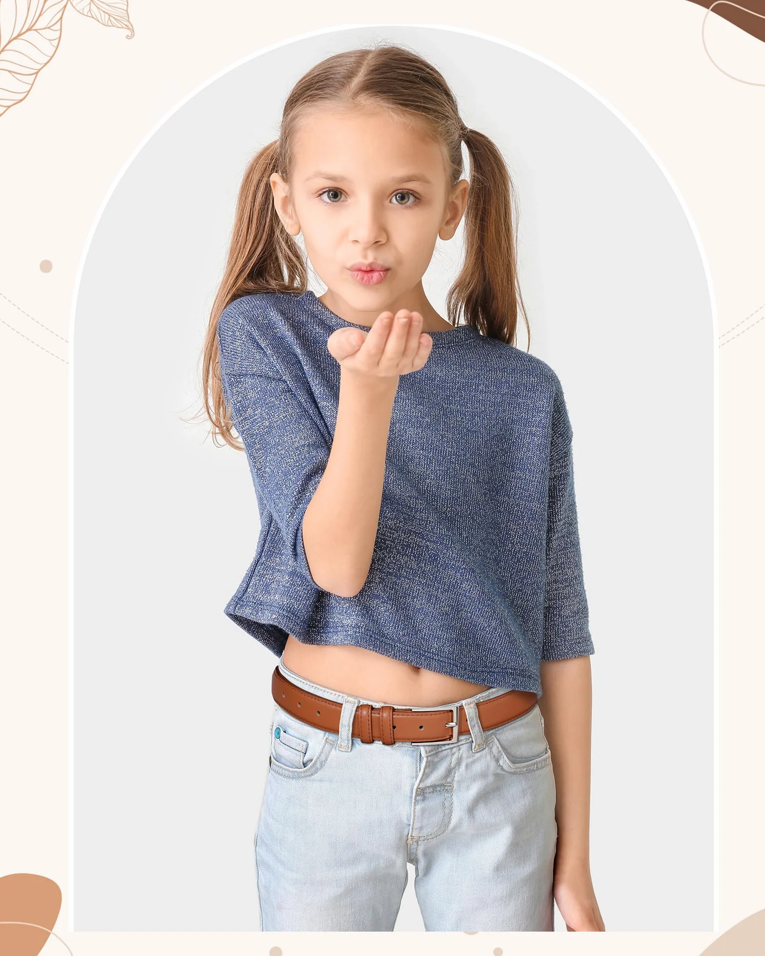 Kajeer Cinturones de cuero para niños clásico para uniformes escolares con hebilla de aleación