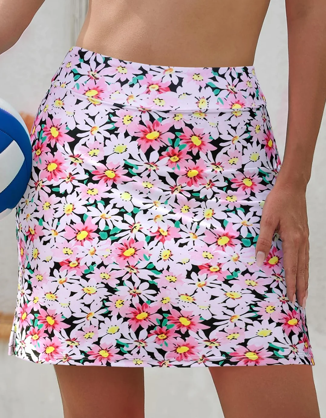 SHEKINI Pantalones Cortos de Natación con Falda para Mujer, UPF 50+ Cintura Alta