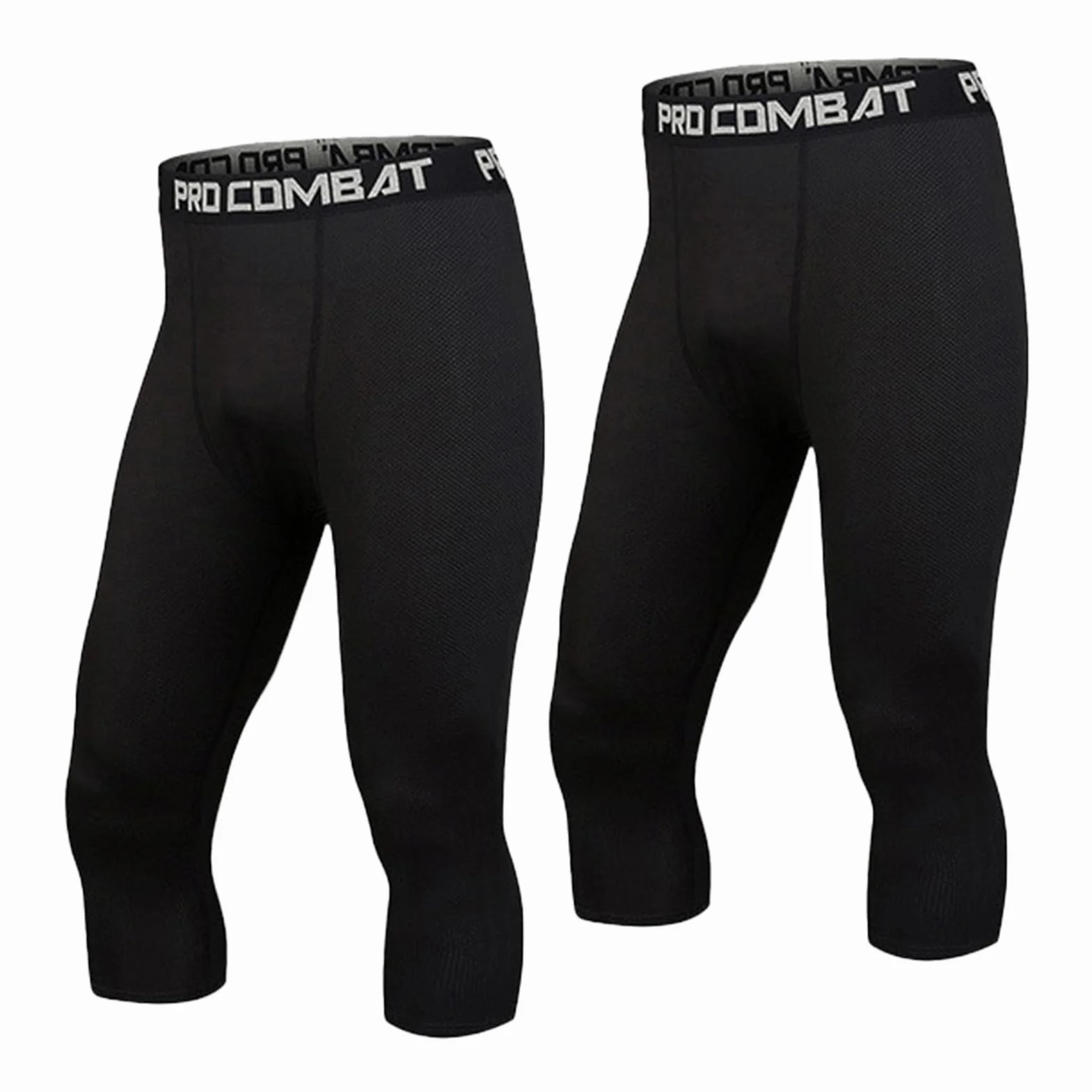 3/4 Pantalones de Compresión Deportivos Dry Carriendo para Ciclismo Golf Yoga, 2 Pack