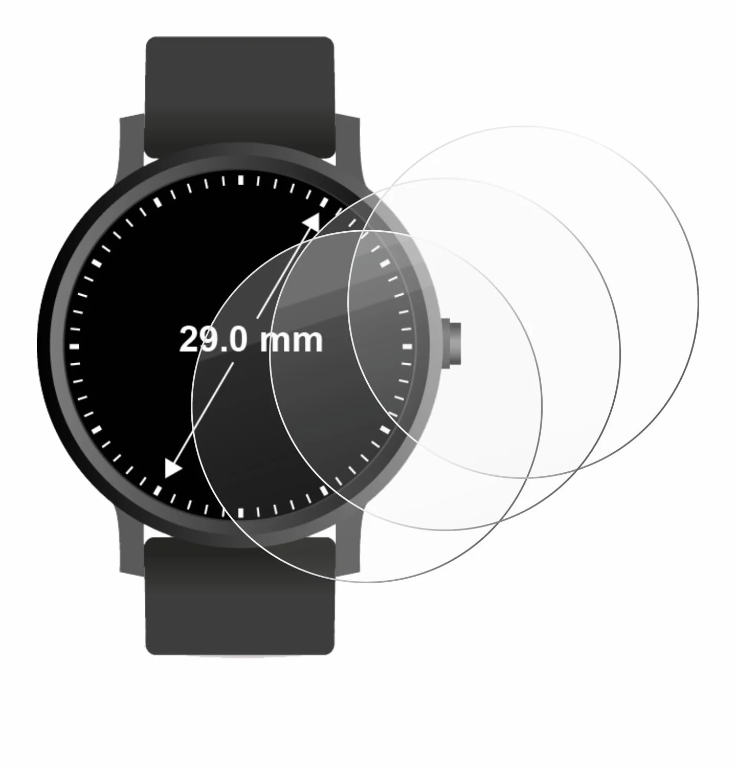 BROTECT Protector Pantalla Cristal 29 mm Vidrio 6 Unidades Dureza 9H Anti-Arañazos