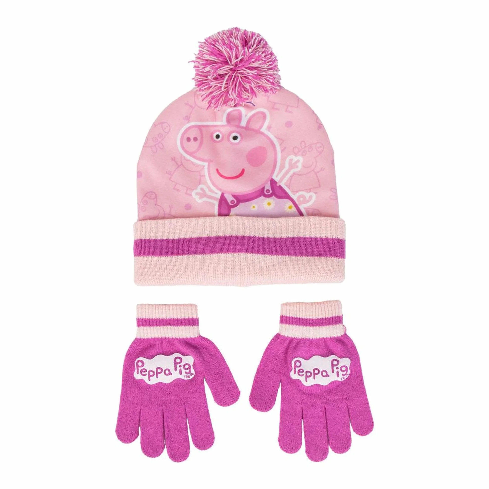 Peppa Pig Gorro y Guantes CERDÁ LIFE'S LITTLE MOMENTS Diseño Divertido Invierno