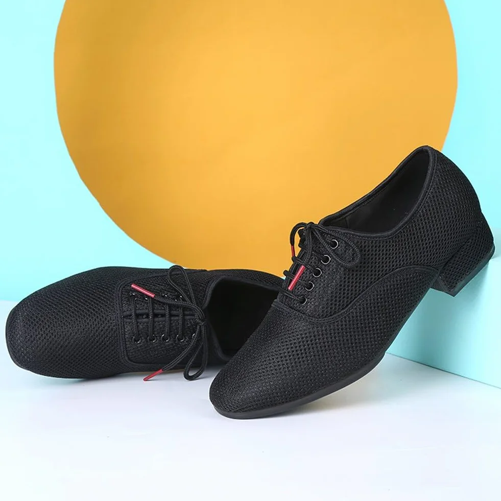 Zapatos De Baile De Salón para Hombre Elegantes con Cordones Negros Modernos Suela