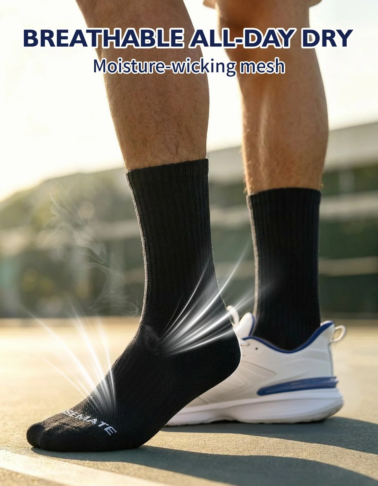 CLOSEMATE 6 Pares Calcetines Deporte Largos Hombre Antiampollas Compresión Running Senderismo