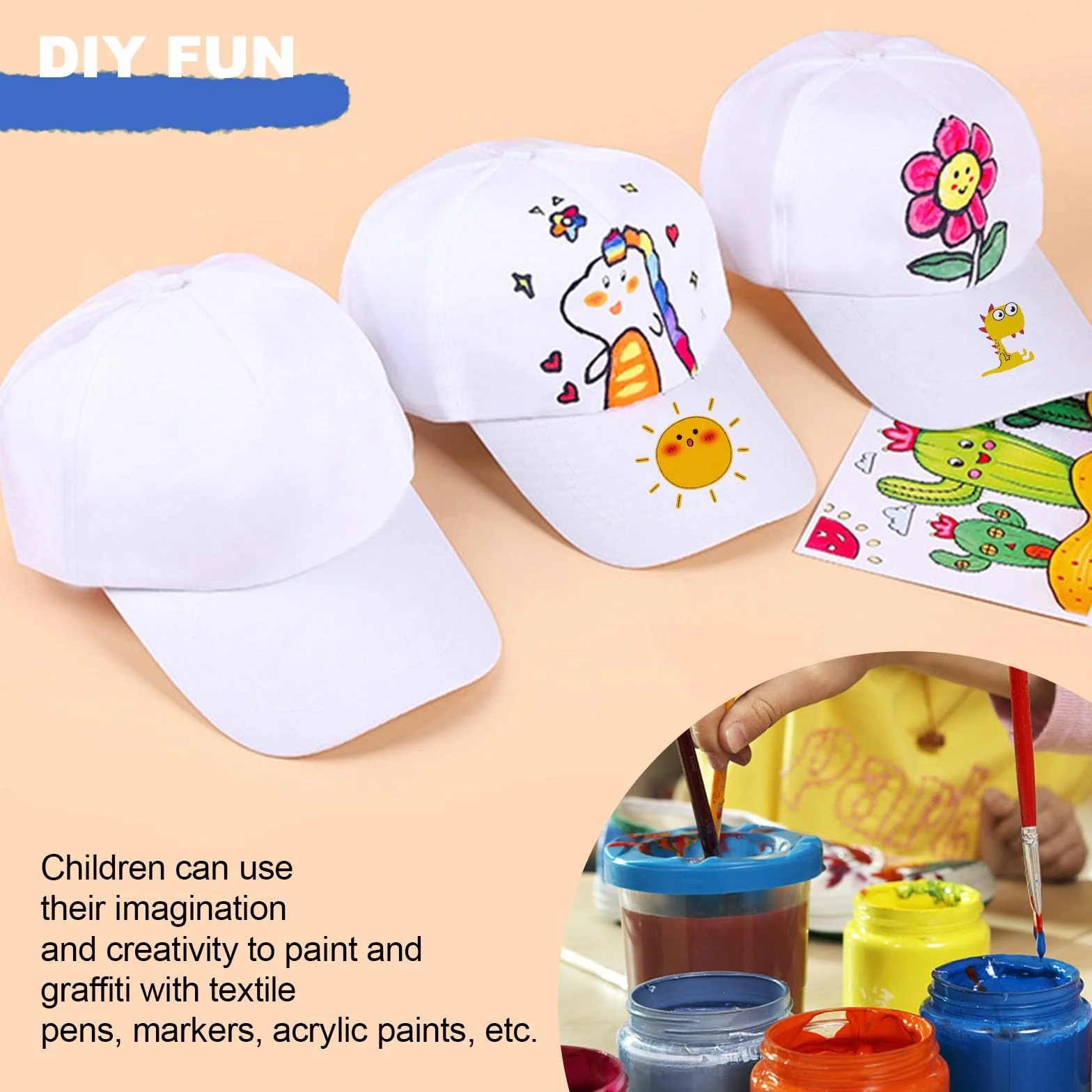 HASLED Gorra de béisbol 5 piezas blanca para hombre visera ajustable