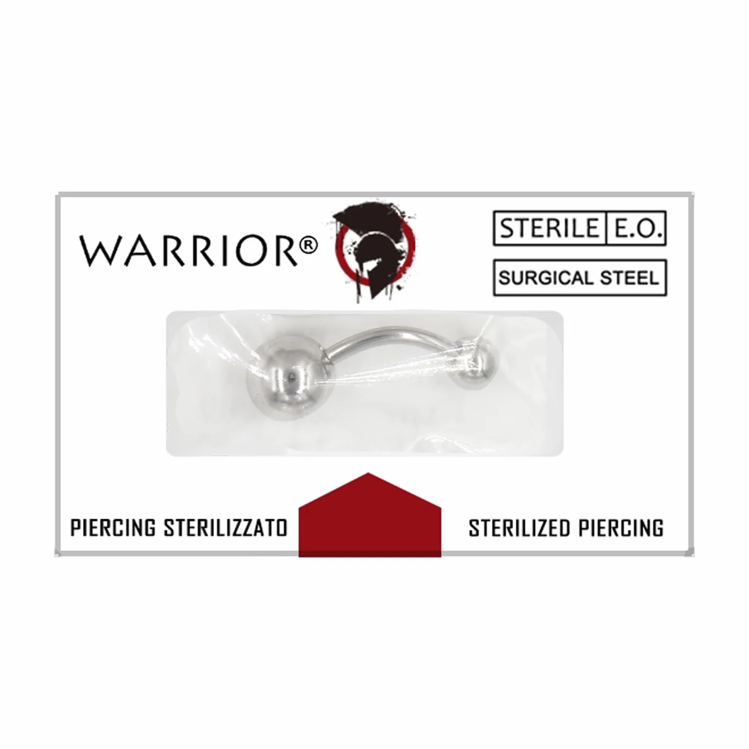 WARRIOR Piercing Ombligo ESTÉRIL Acero Quirúrgico 316 L Banana Classic Basic