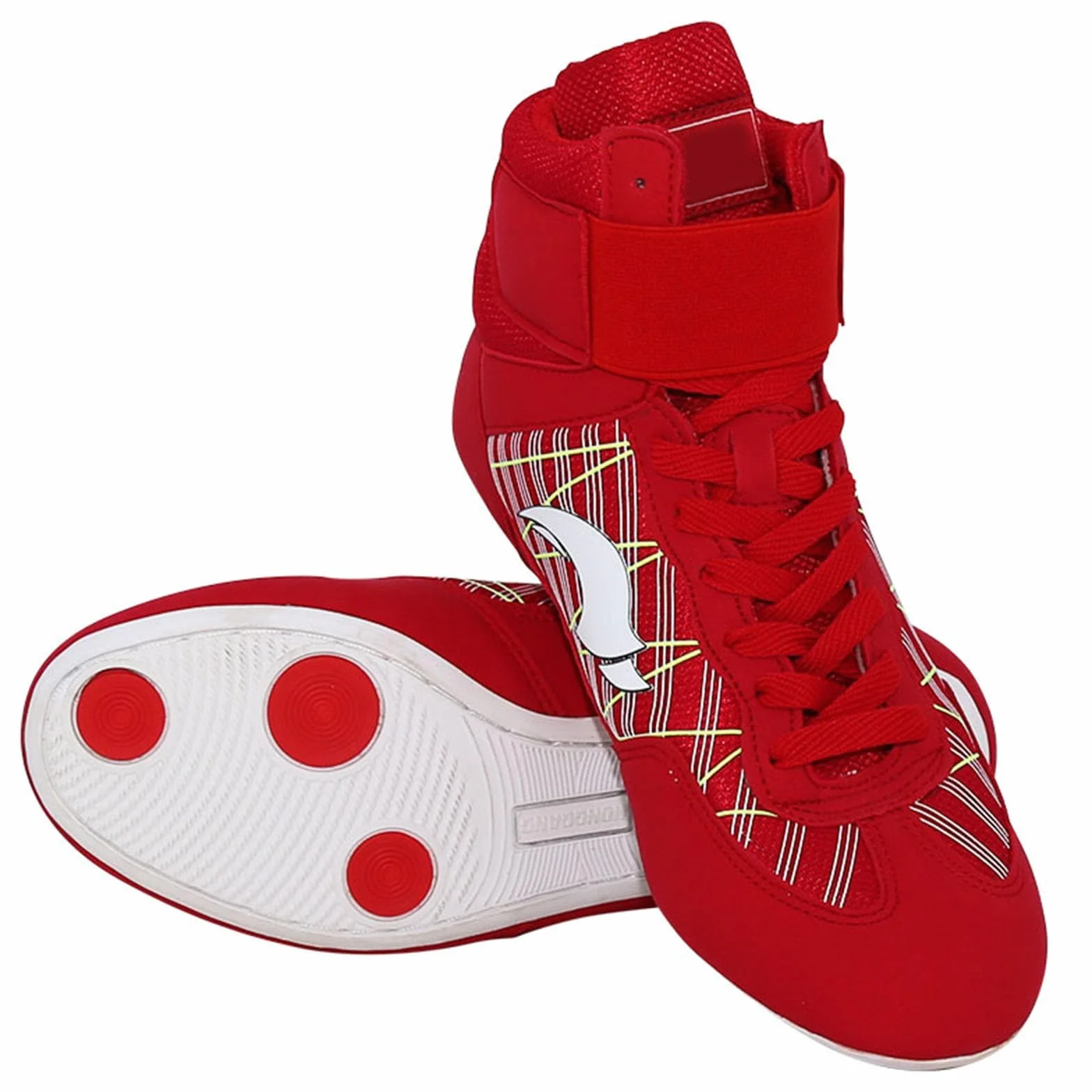 Zapatillas de boxeo transpirables para niños, zapatos de entrenamiento de lucha libre, botas largas de competición