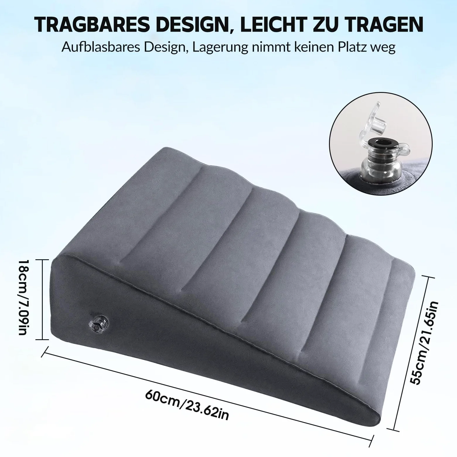 Fenteer Cojín Ergonómico Inflable para Descanso en Viajes