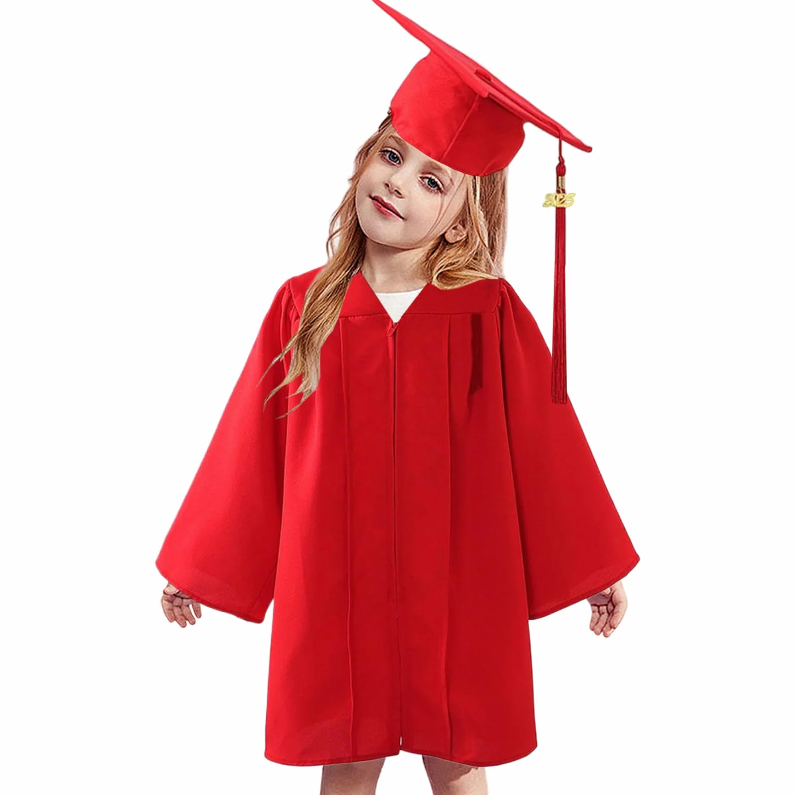 Conjunto de Toga y Birrete de Graduación 2025 para Estudiantes de Primaria con Cremallera