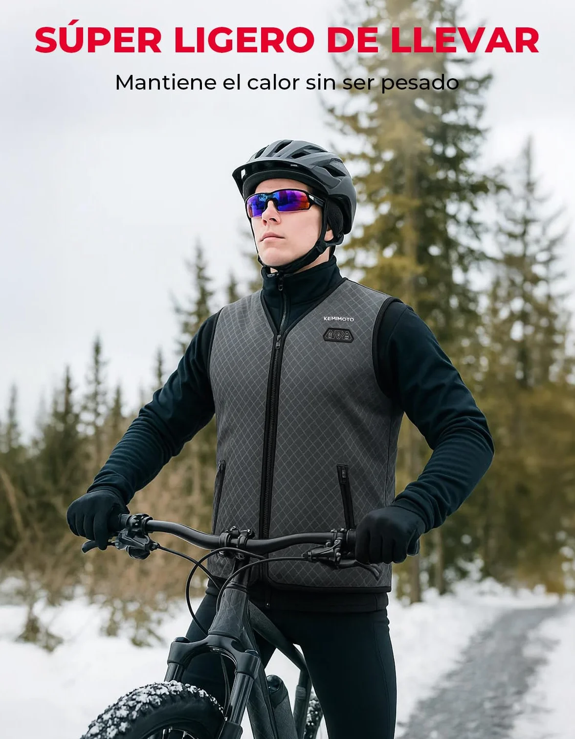Chalecos Calefactables KEMIMOTO para Hombre 6 Zonas de Calor, Esquí Pesca Moto (Sin Batería)
