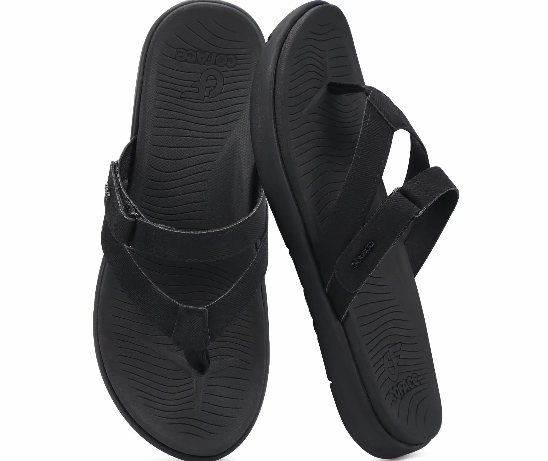 COFACE Chanclas Mujer Moda Ortopedicas Sandalias de Dedo Cuero Verano Playa Antideslizante