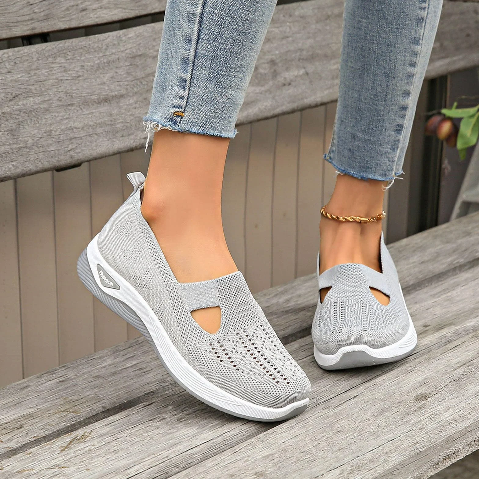 Zapatos Ortopédicos Mujer Pie Diabético Zapatillas Malla Sin Cordones Antideslizantes Ligeras Caminar Calzado