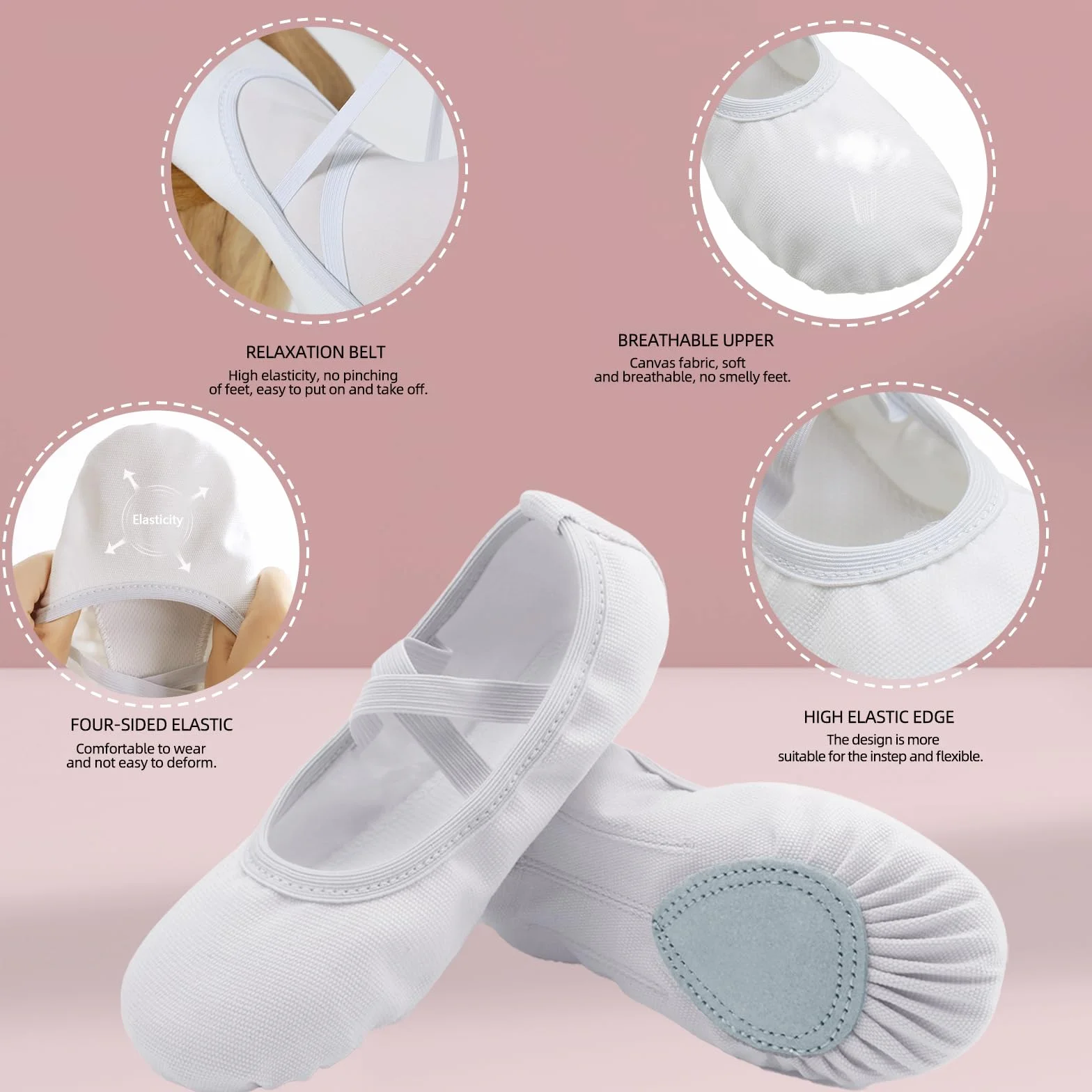 Acfoda Zapatillas Danza Lona Niñas Antideslizantes Calzado Ballet Gimnasia