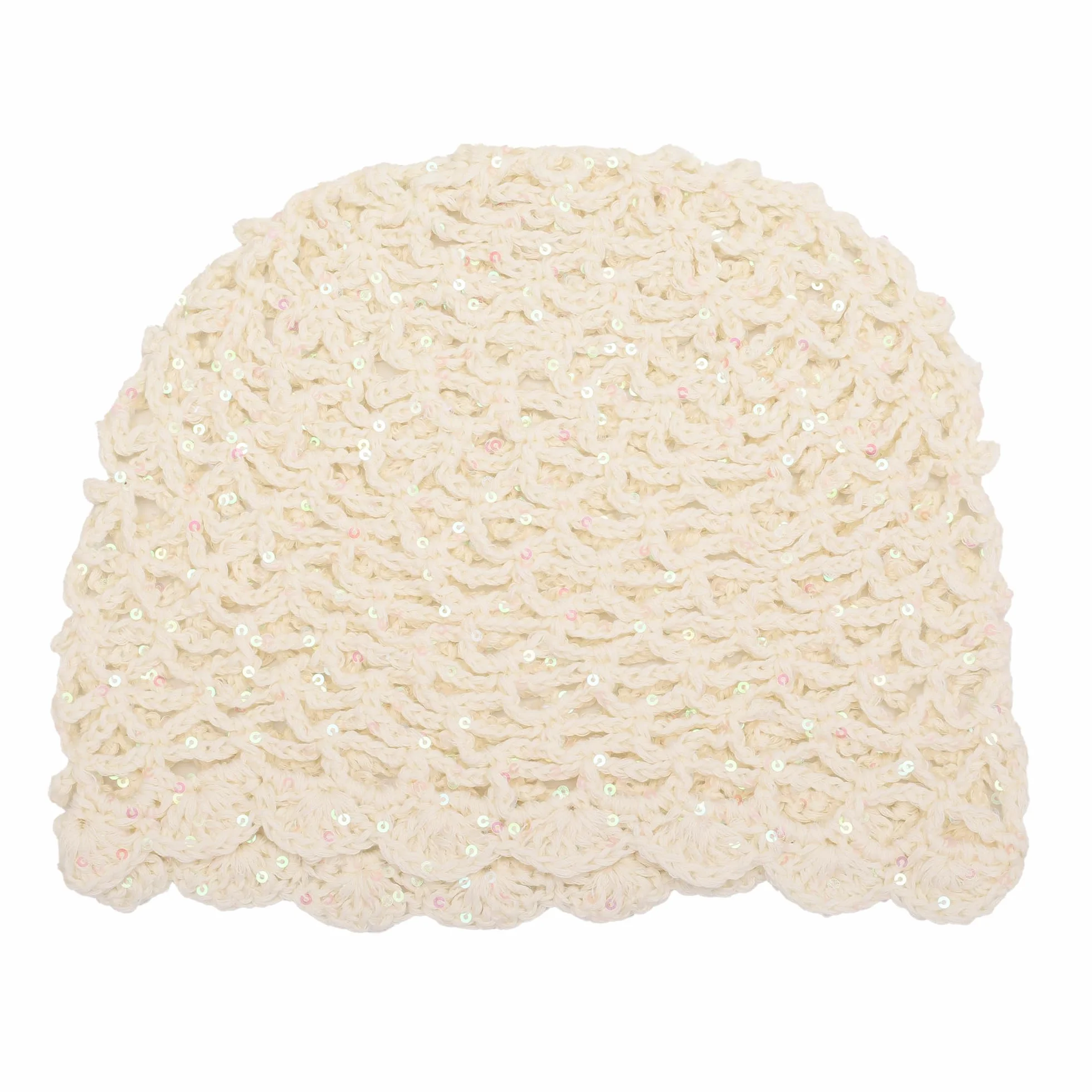 Gorro de punto de verano hecho a mano con flores