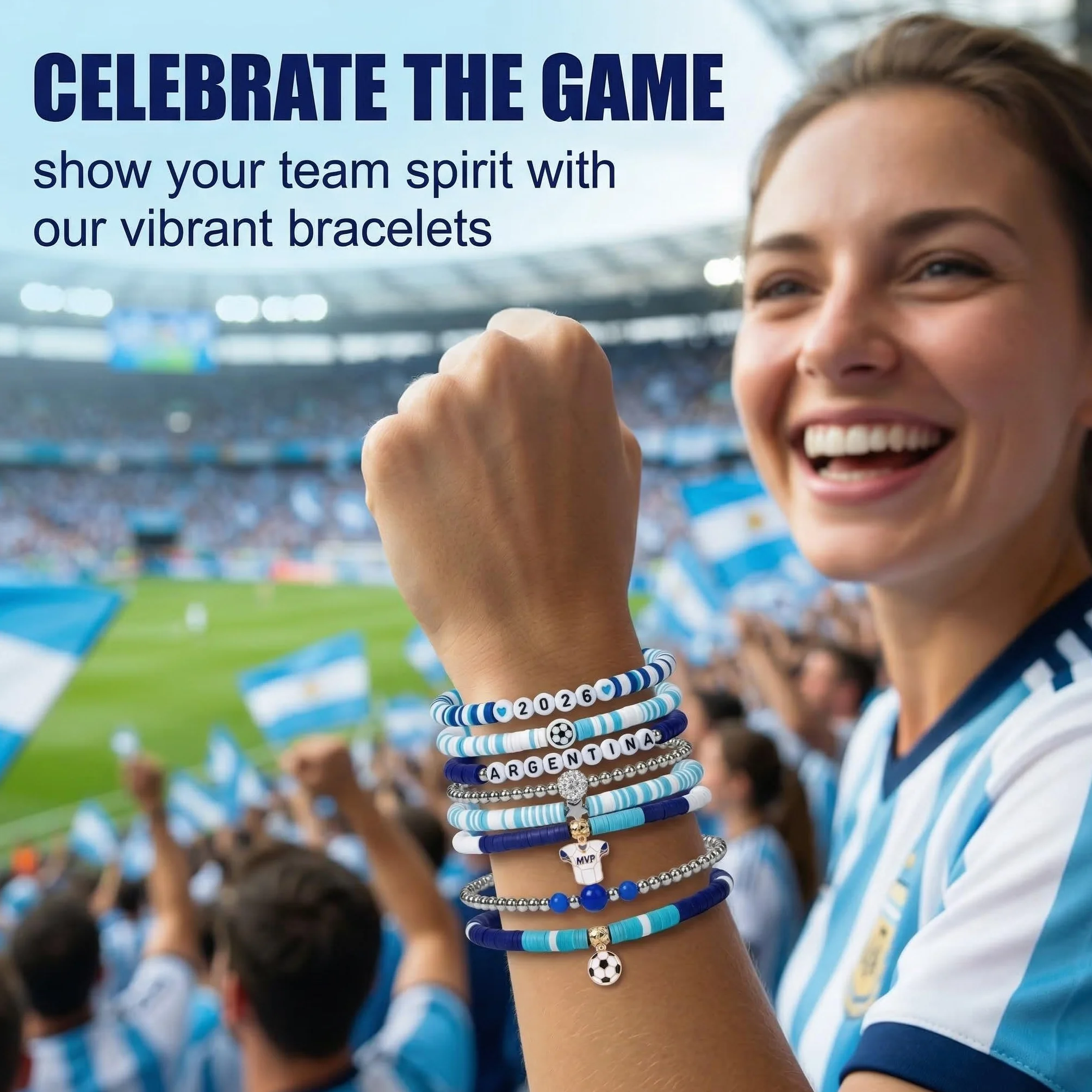 Pulsera Fútbol Niño Deportiva Accesorio Regalo Fan (Argentina)