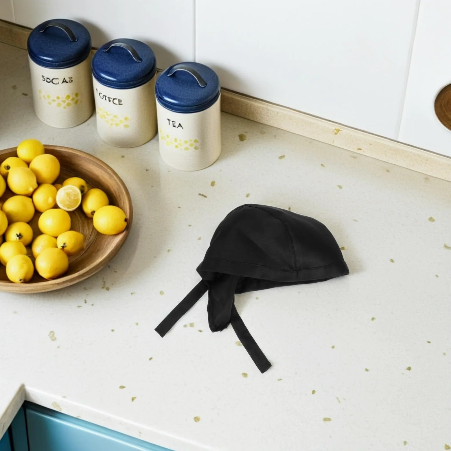 Sombrero de Chef Ajustable de Tela Negro, 3 Piezas para Hombres | Diseño Simple y Moda, Cómodo para Uso Diario y Trabajo, Tacto Suave, Estilo Uniforme