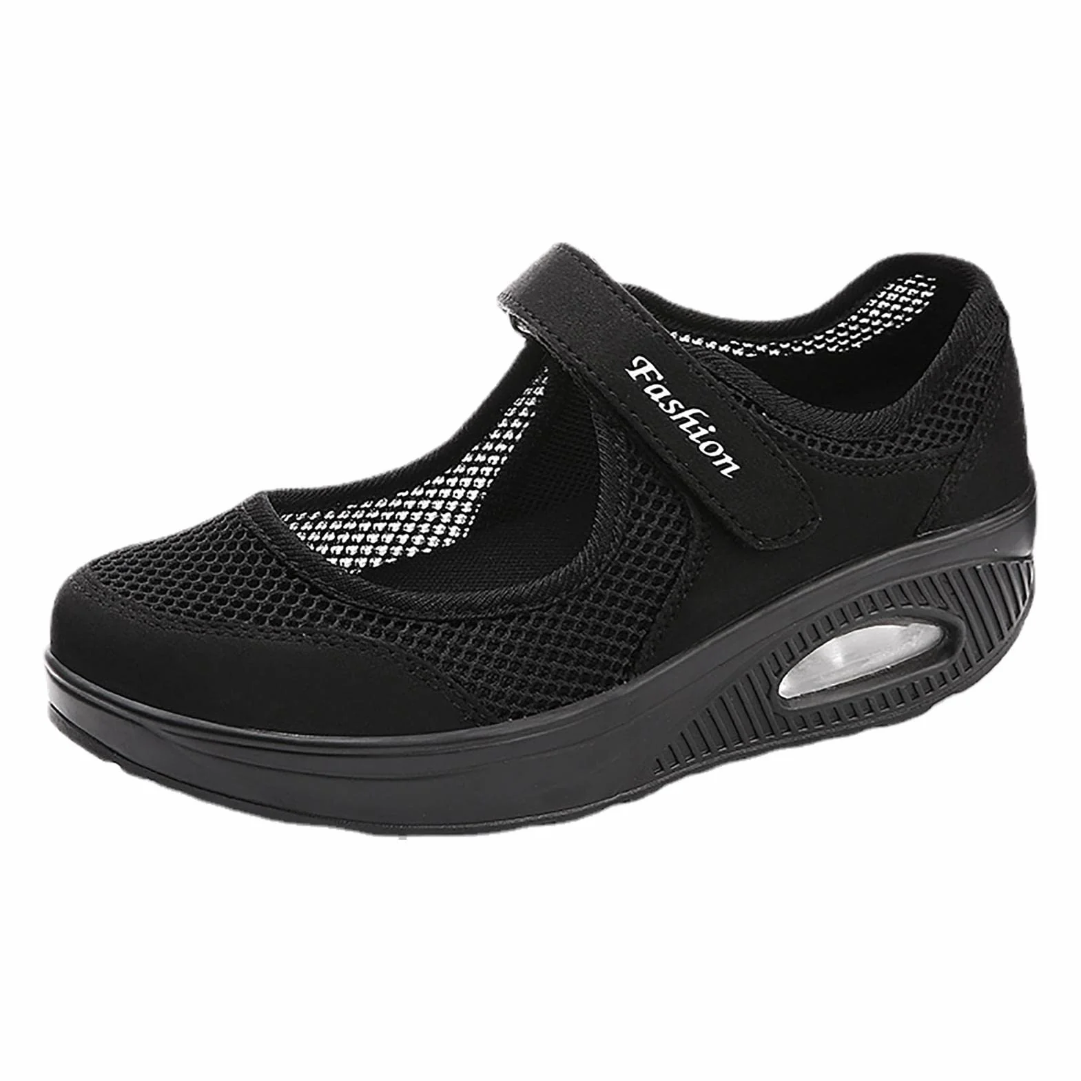 ZORQ Zapatos de caminar tejidos ortopédicos con suela gruesa para mujer - Zapatos de malla