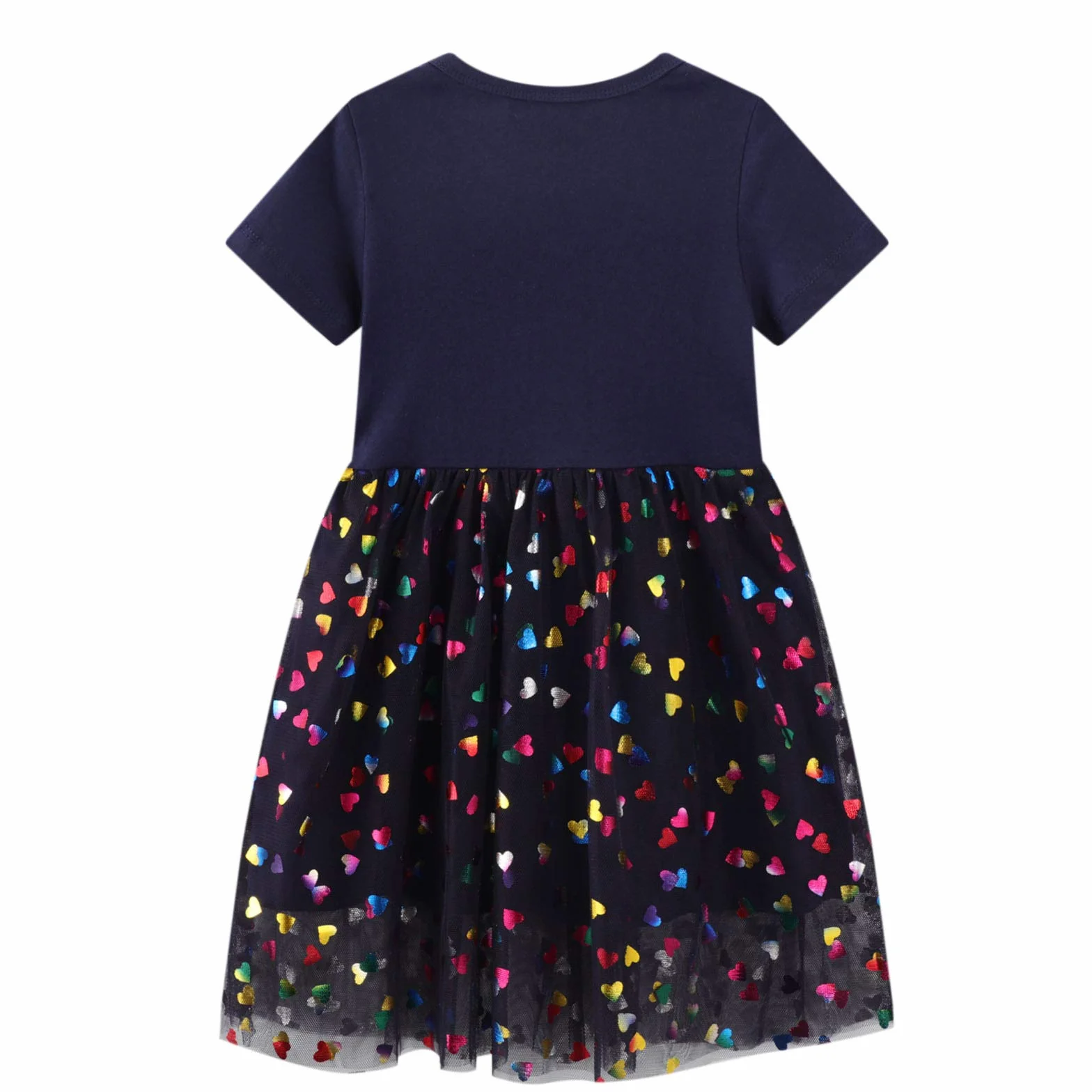 Vestido Niña Unicornio Algodón Lentejuelas Tul Cuello Redondo Vestidos Princesa Fiesta Verano Talla 2-7 Años