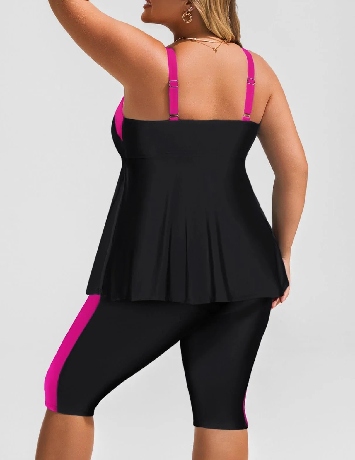 Tankini para mujer de gran tamaño push up cintura alta traje de baño dos piezas con pantalones cortos