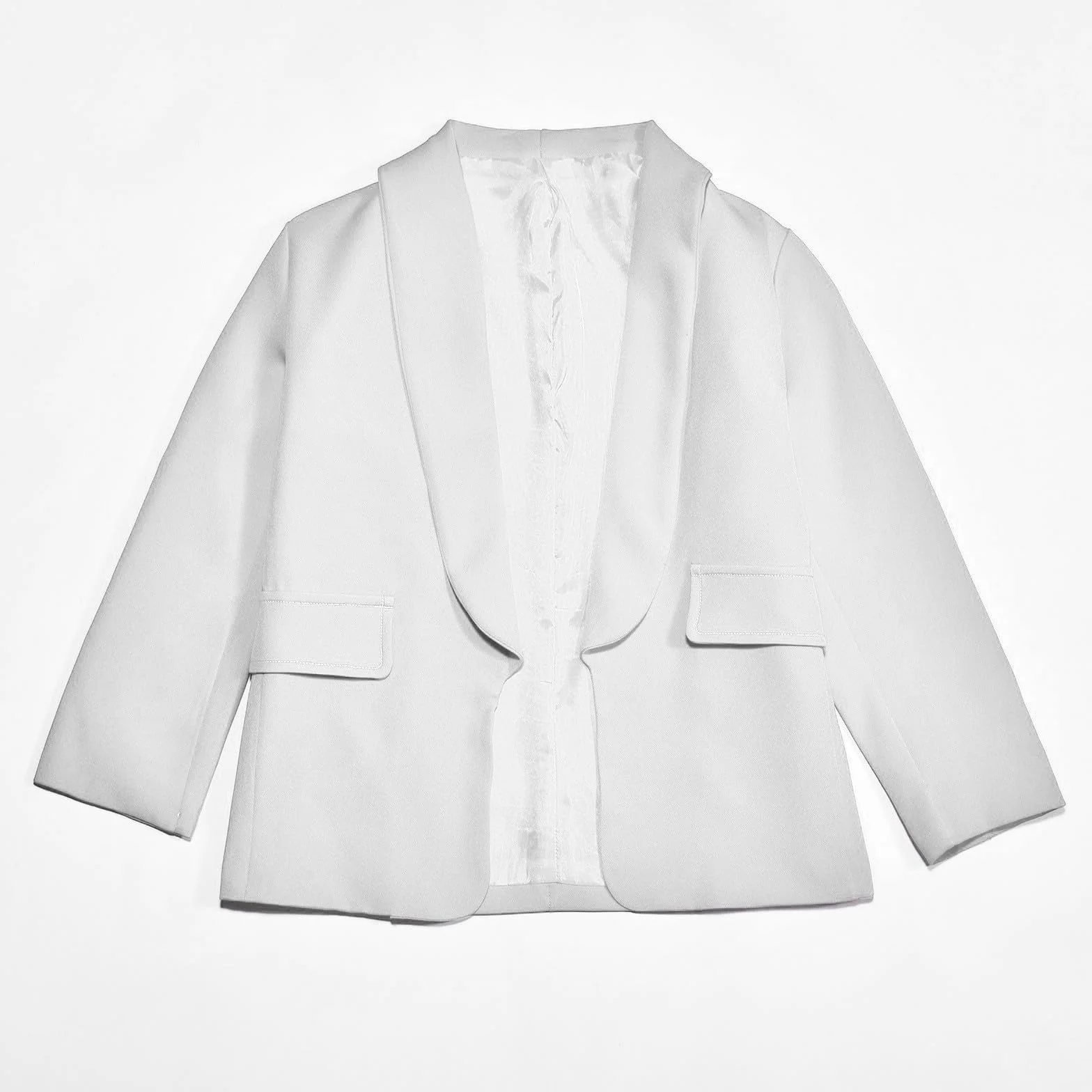 Chaqueta de Traje Formal con Cuello Tipo Chal de Manga Larga para Niñas 6 Años