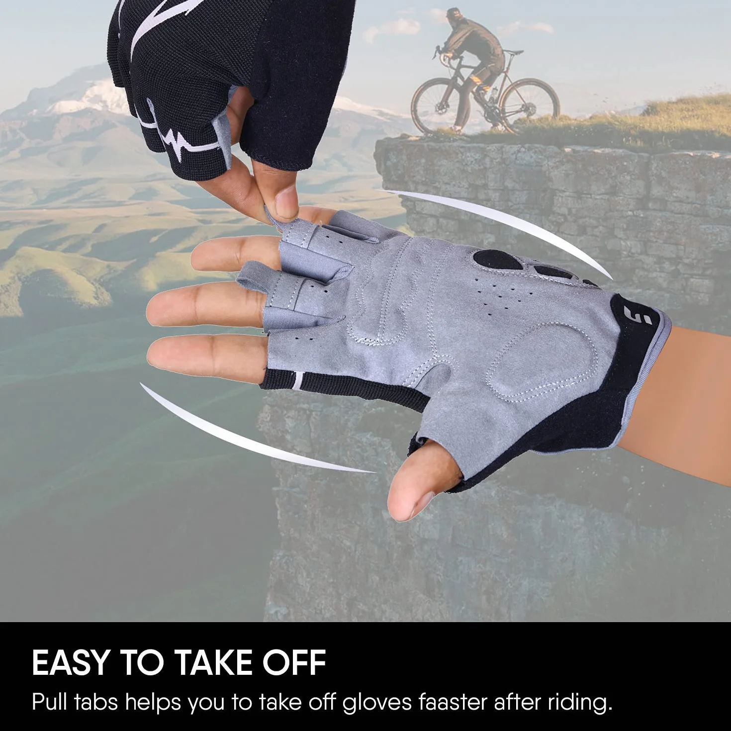 SAWANS Guantes de Ciclismo Medio Dedo Antideslizantes Transpirables para Bicicleta de Montaña