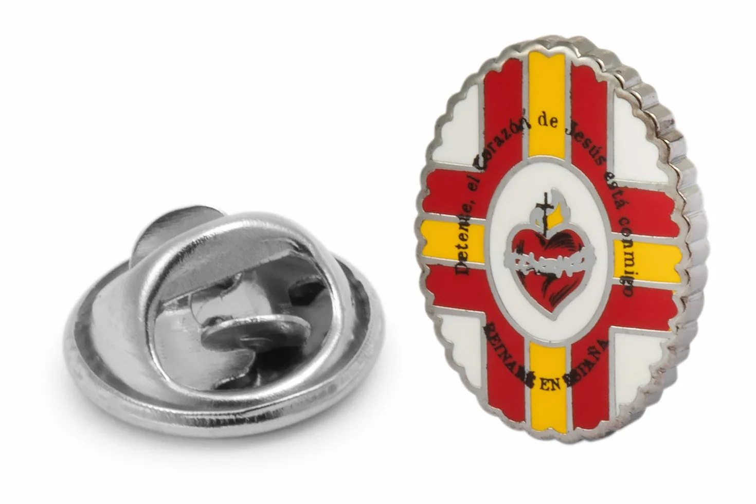 Pin de Solapa Detente de Bala Carlista Sagrado Corazon 17x13mm Original