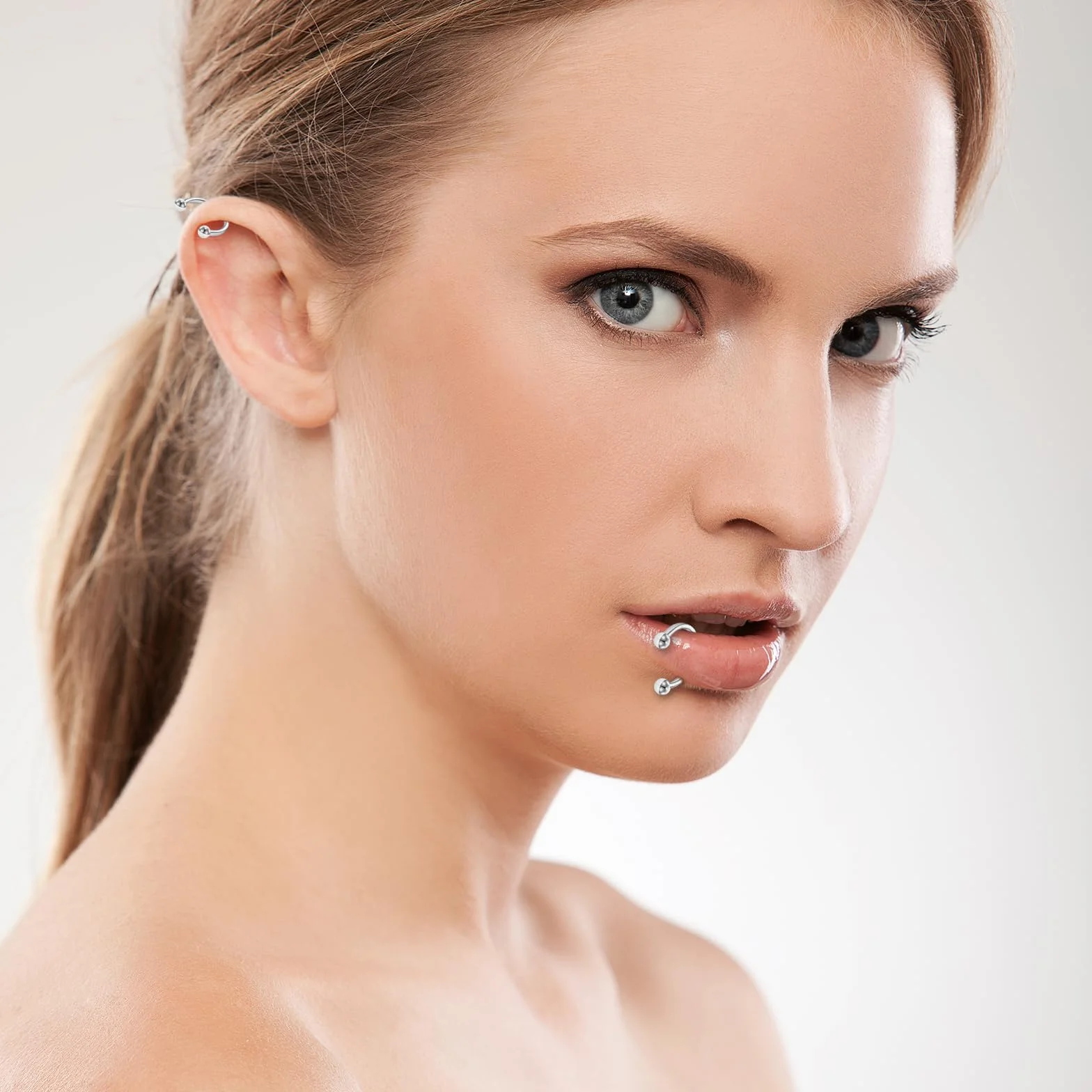 Piercings de Nariz de Acero Inoxidable 16G Bisagra Sin Costuras Herradura Joyería Cartílago Labios