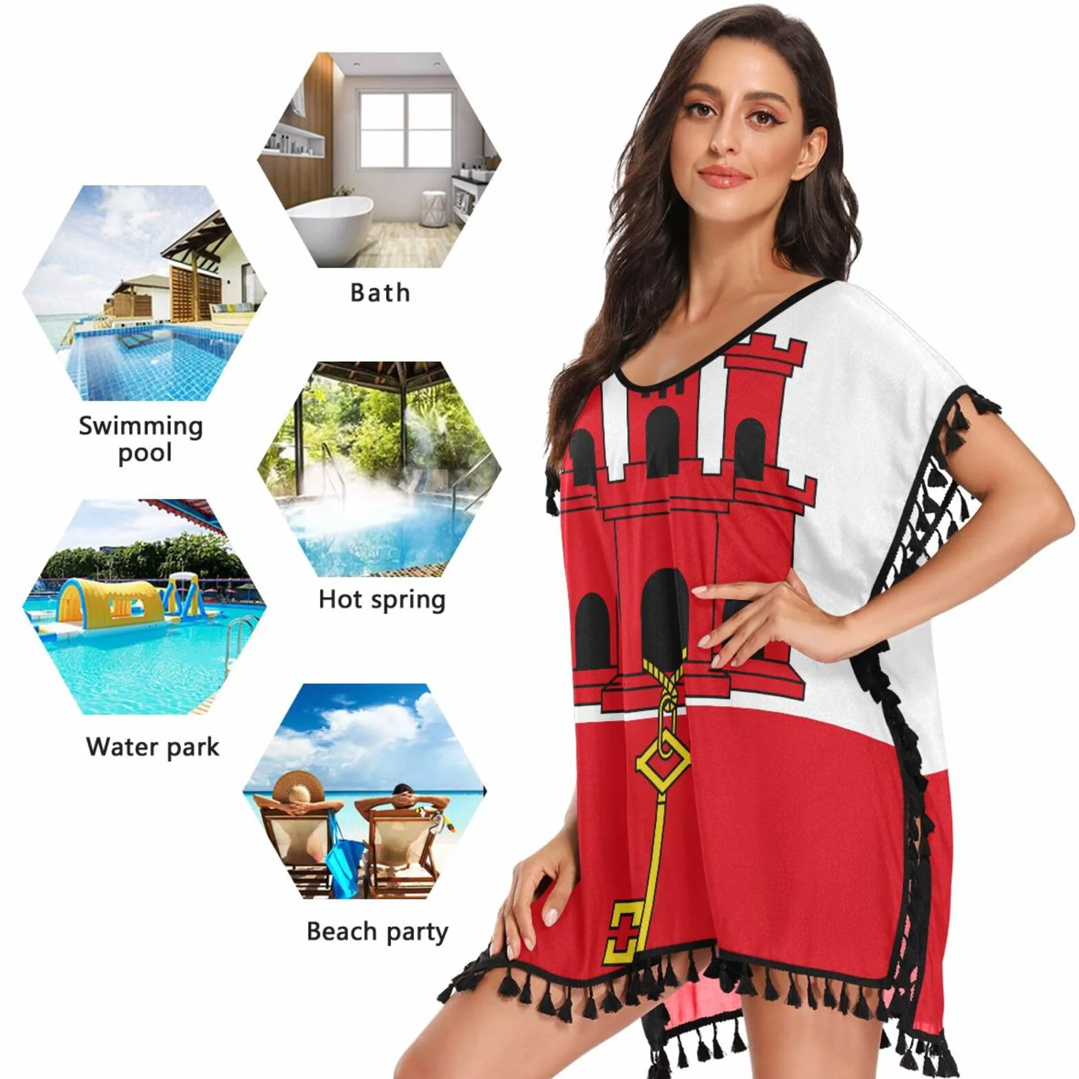 Bandera de Gibraltar traje de baño mujer vestido playa