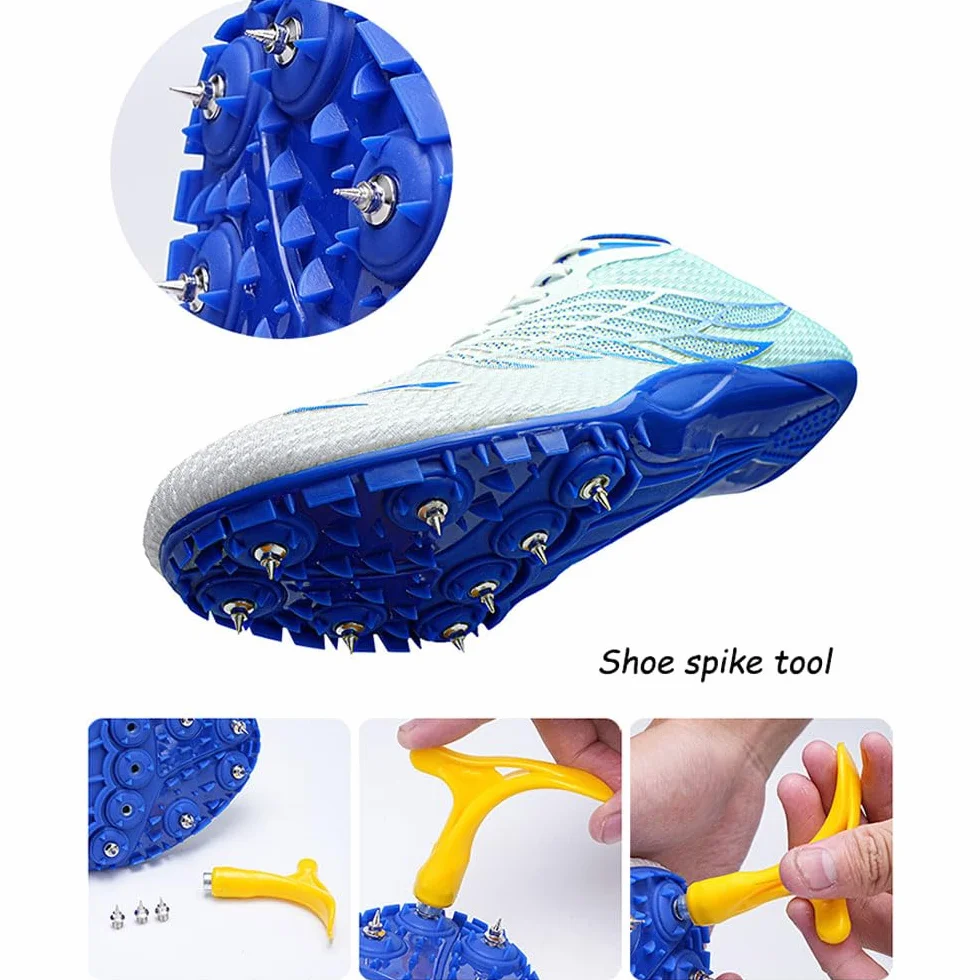 Picos Zapatos para Pista y Campo 8 Clavos Zapatillas Deportivas Correr Respirable Profesionales Adulto Niños 35-45 EU