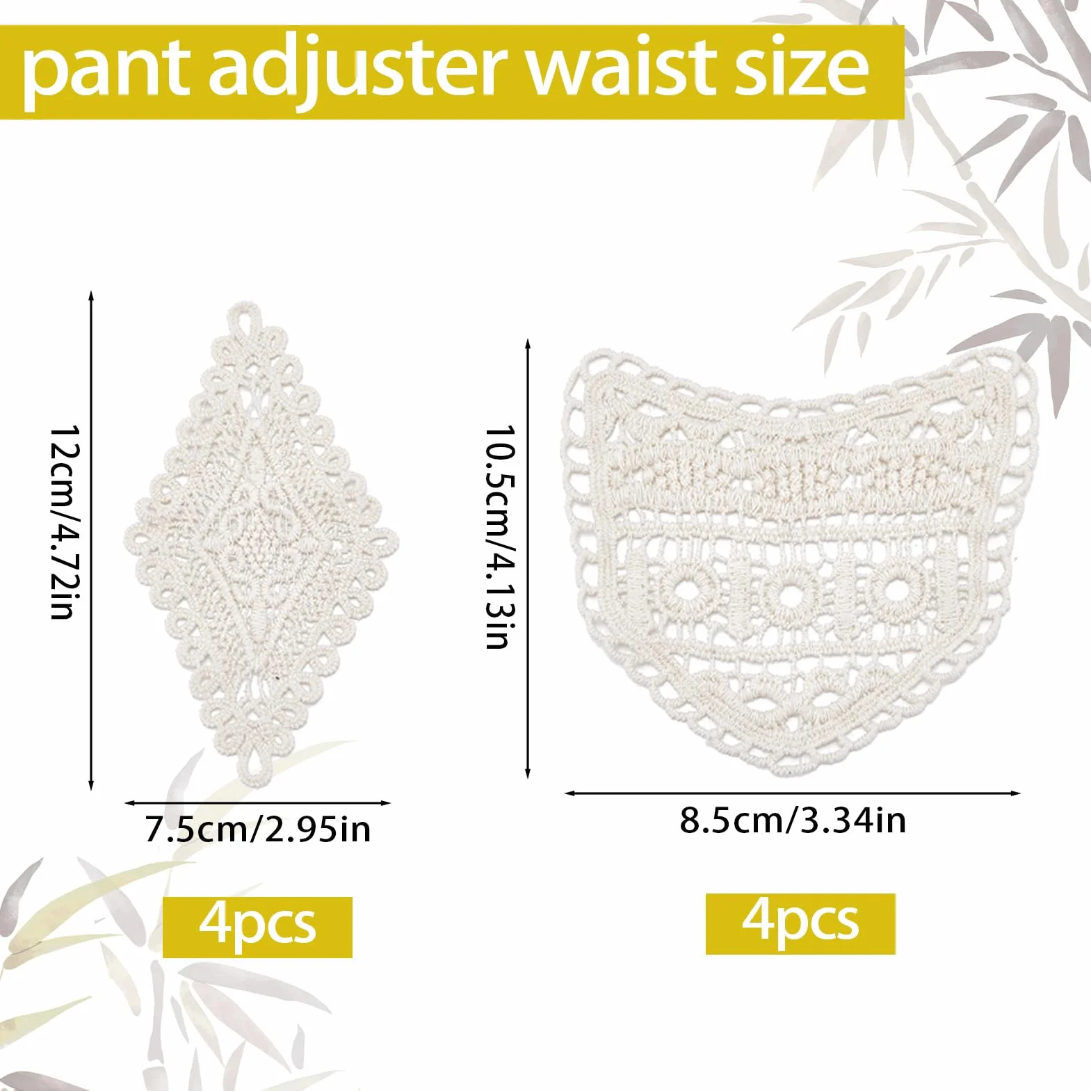 NICENEEDED Extensores de Cintura para Pantalones 8 PCS, Extensores de Encaje Suave para Vaqueros y Faldas