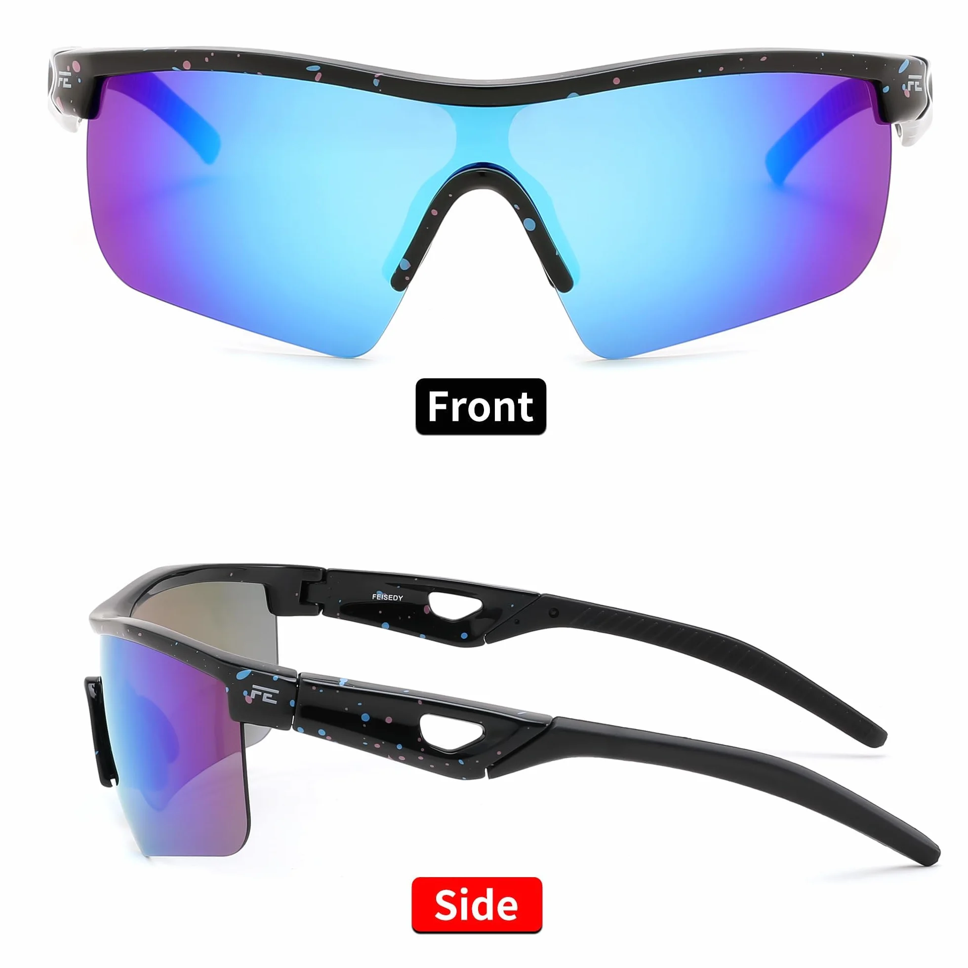 Gafas de sol polarizadas TR90 para niños adolescentes ciclismo FEISEDY