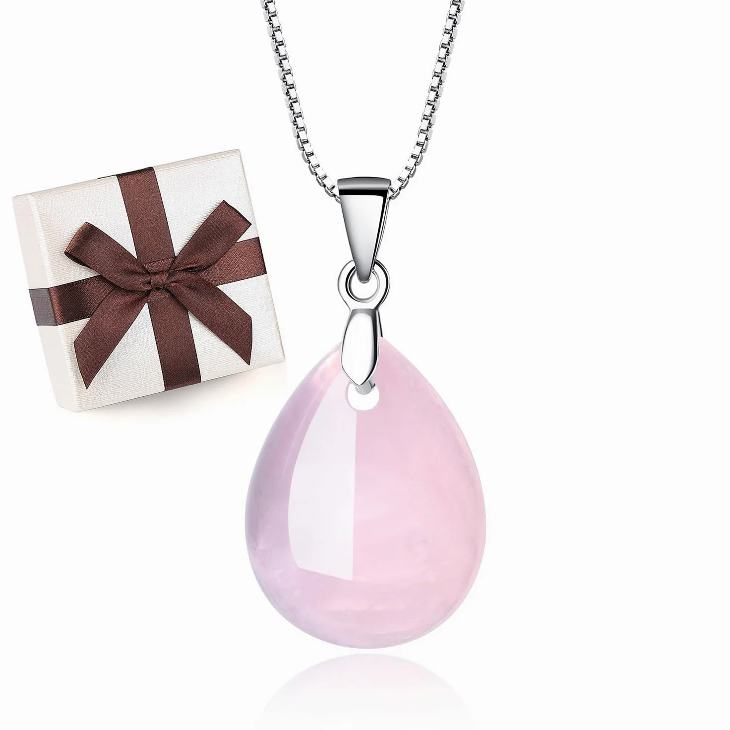 COAI Collar para Mujer de Plata de Ley con Colgante Gota de Agua de Piedras Naturales