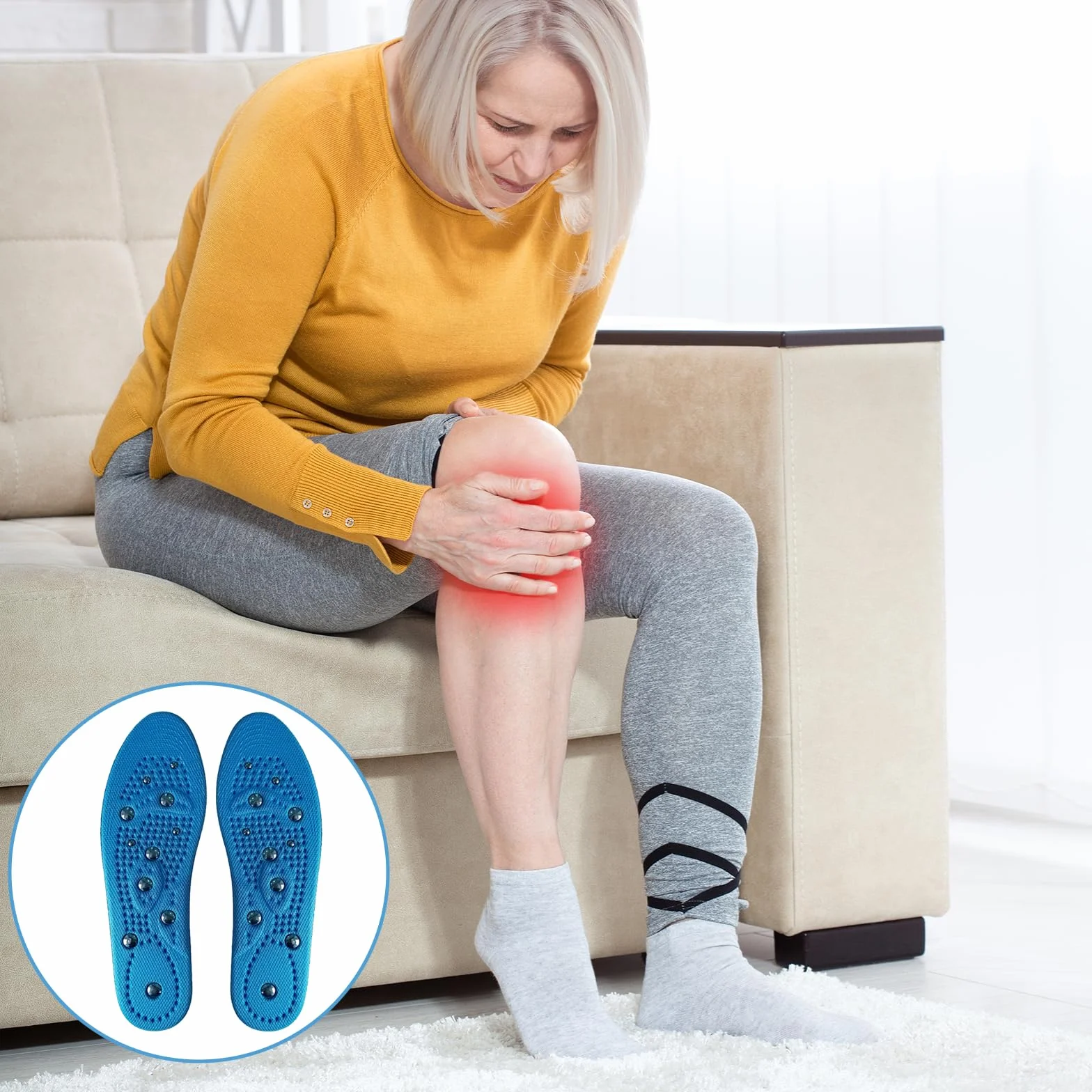 Plantillas Magneticas Adelgazantes para Fascitis Plantar Ortopedicas Masaje de Pies Aliviar Reflexología Acupresión Unisex (S(35-40))