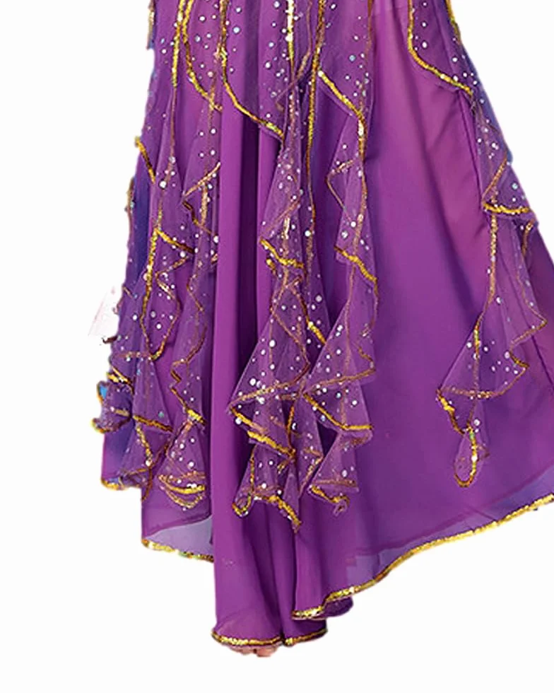 Bollywood Indian Arabian Lace Ribbon Belly Dance 3-Piece Dress Costume