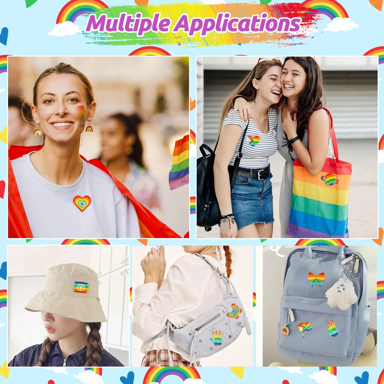 Alfiler Arcoíris LGBT Gay Rainbow Pin Broche Orgullo LGBTQ Pride Botón Accesorios