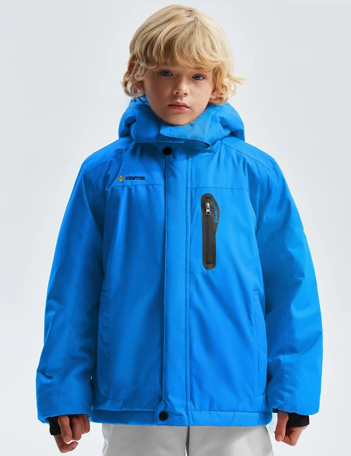 GEMYSE Chaqueta de Esquí Impermeable Niños Abrigo Invierno Antiviento Capucha