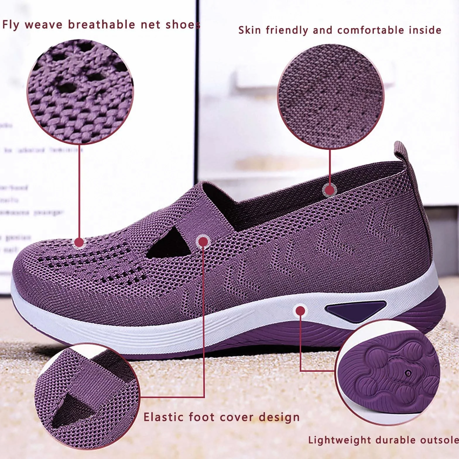 Zapatos Ortopédicos para Mujer con Malla Antideslizantes Cómodos Plataforma Ligeras para Caminar