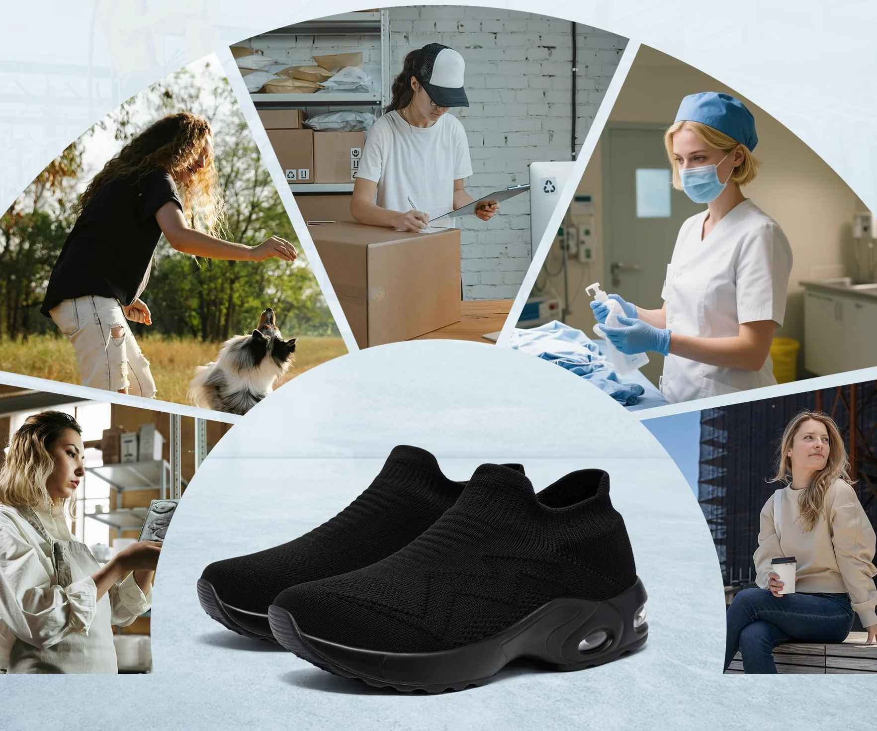 LARNMERN Zapatillas de Seguridad Mujer Sin Cordones Punta de Acero Calzado de Trabajo Ligero Respirable