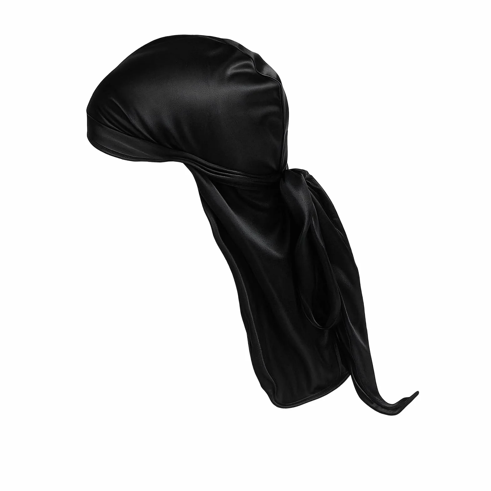 Durag De Seda Gorro De Onda Elástico Bandana Transpirable Secado Rápido Negro