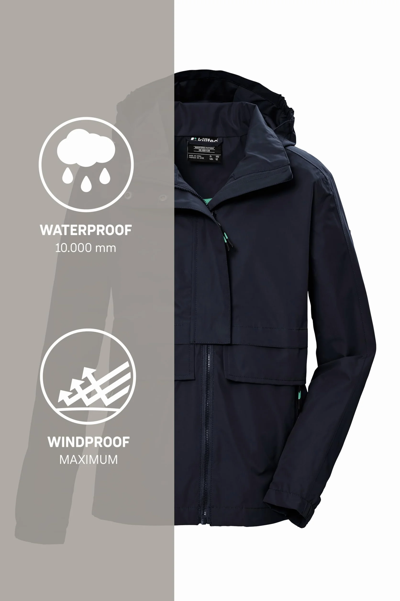 Killtec Kos 149 Grls Jckt Chaqueta funcional impermeable con capucha Niñas