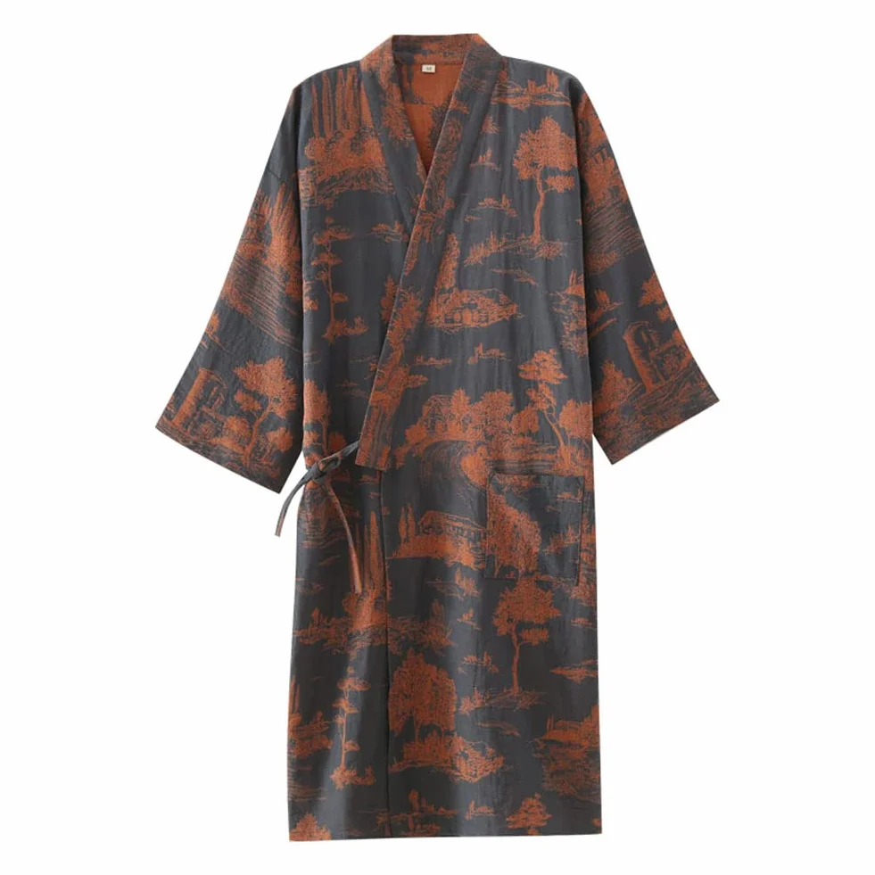 Pijama estilo japonés de gasa de algodón