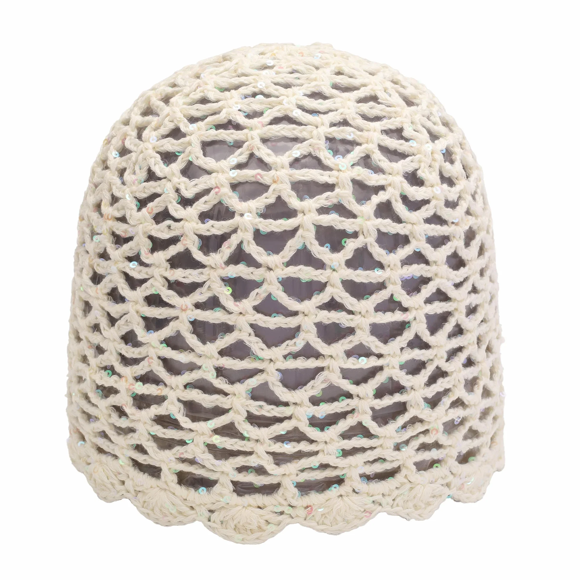 Gorro de punto de verano hecho a mano con flores