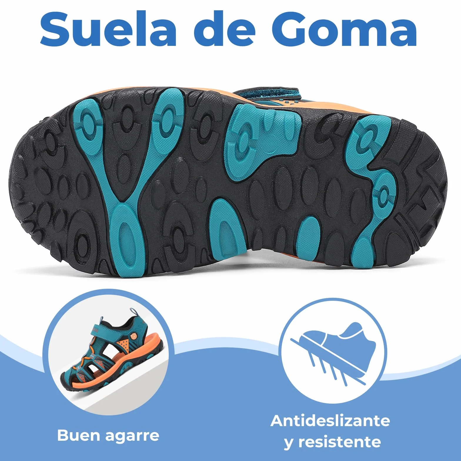 Mishansha Sandalias de Verano para Niños con Puntera Cerrada Resistentes y Cómodas para Actividades Al Aire Libre,25-38