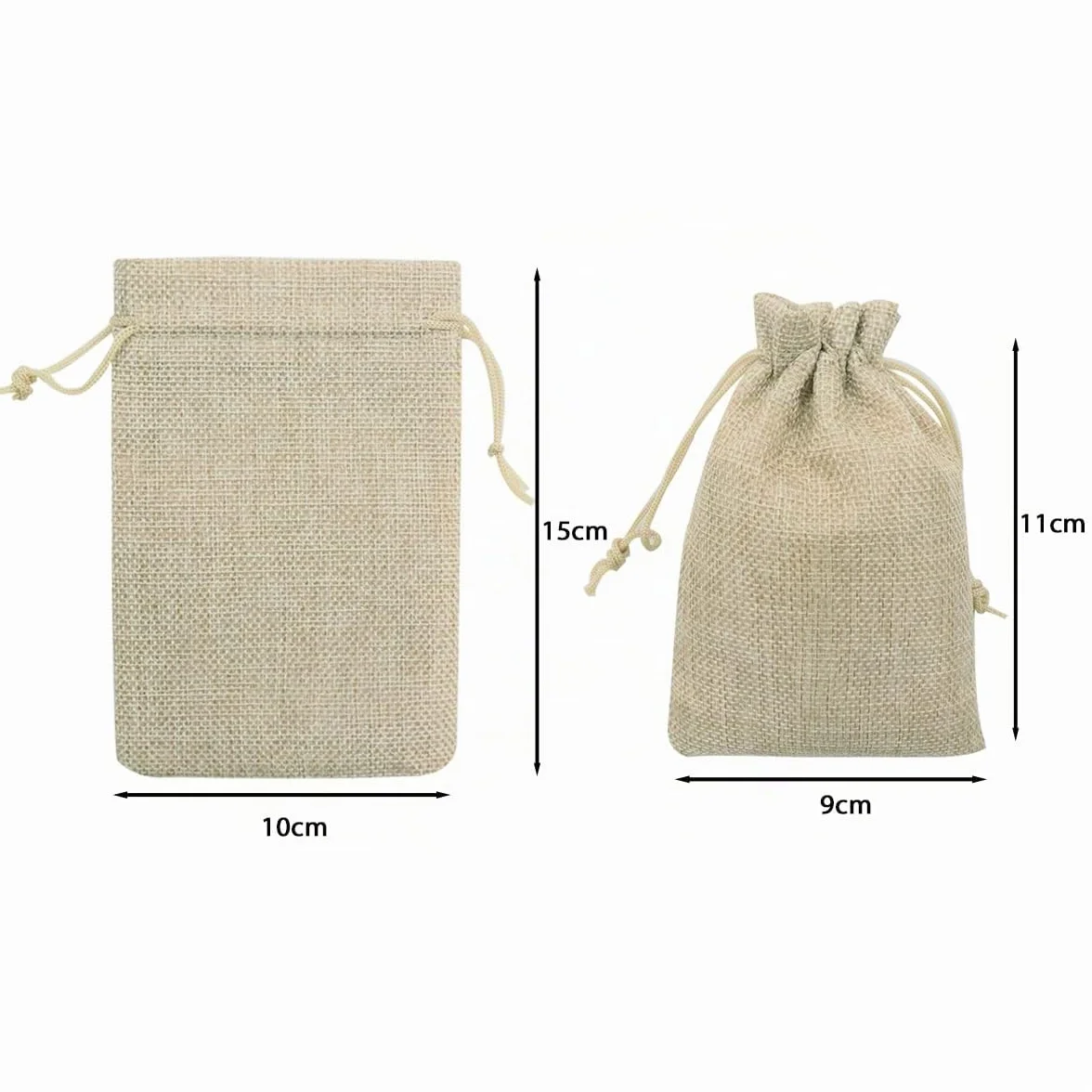YUNSHANGHE 30 bolsas de yute, pequeñas, 10 x 15 cm, bolsa de tela de lino, para joyas con cordón, para lavanda, regalos de boda, Navidad