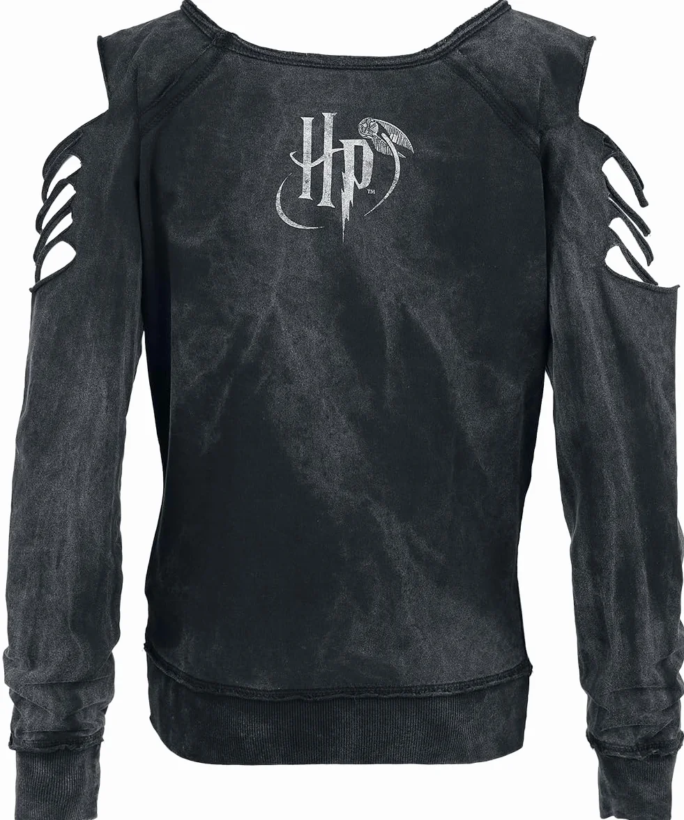 Harry Potter Deathly Hallows Mujer Sudadera Negro Regular