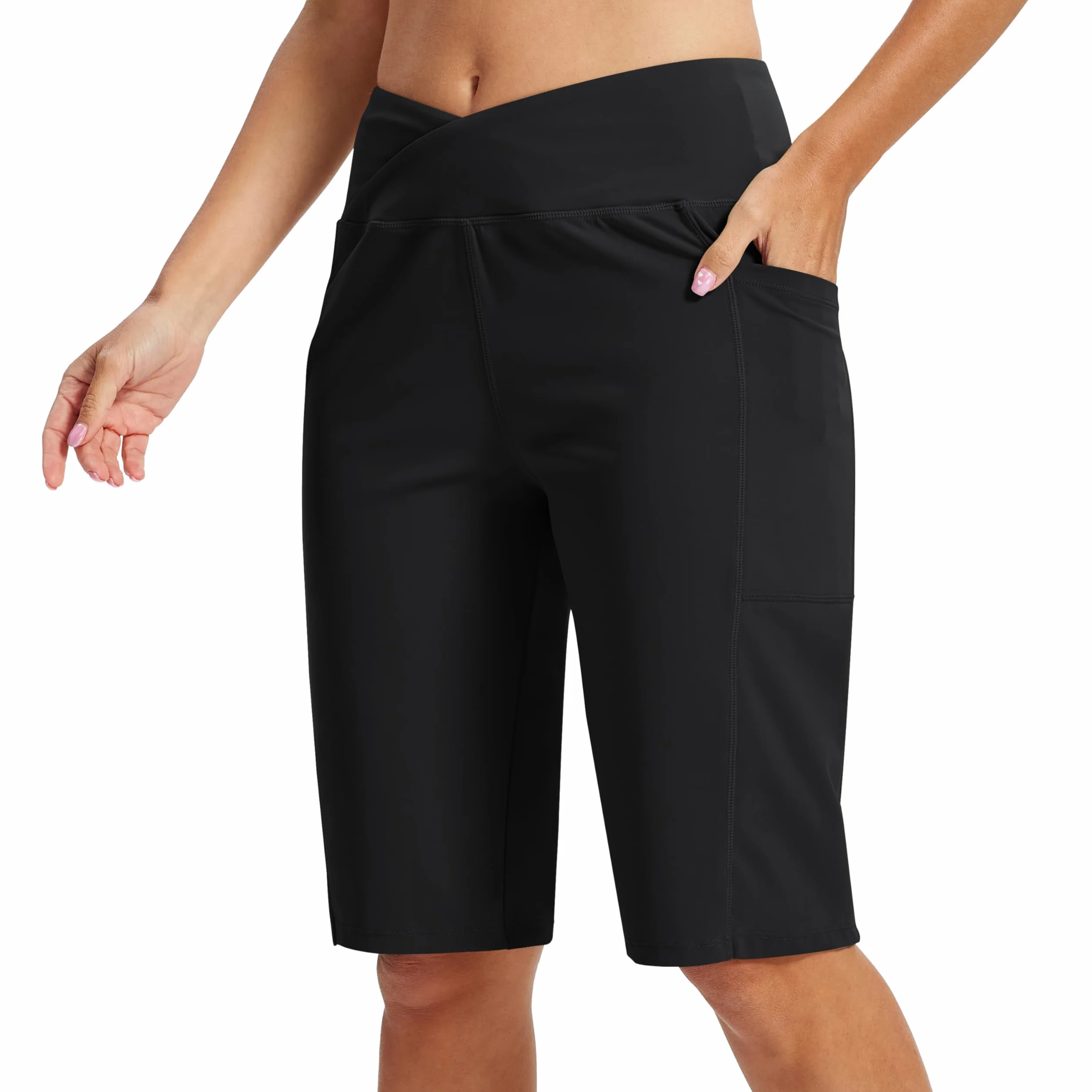 Pantalones Cortos Mujer Shorts Deportivo Yoga Gym Fitness con Bolsillos