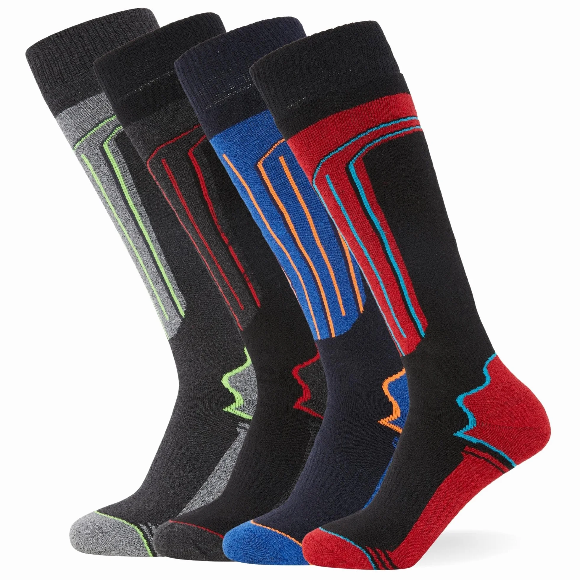 Calcetines térmicos de esquí paquete de 4 para hombre y mujer