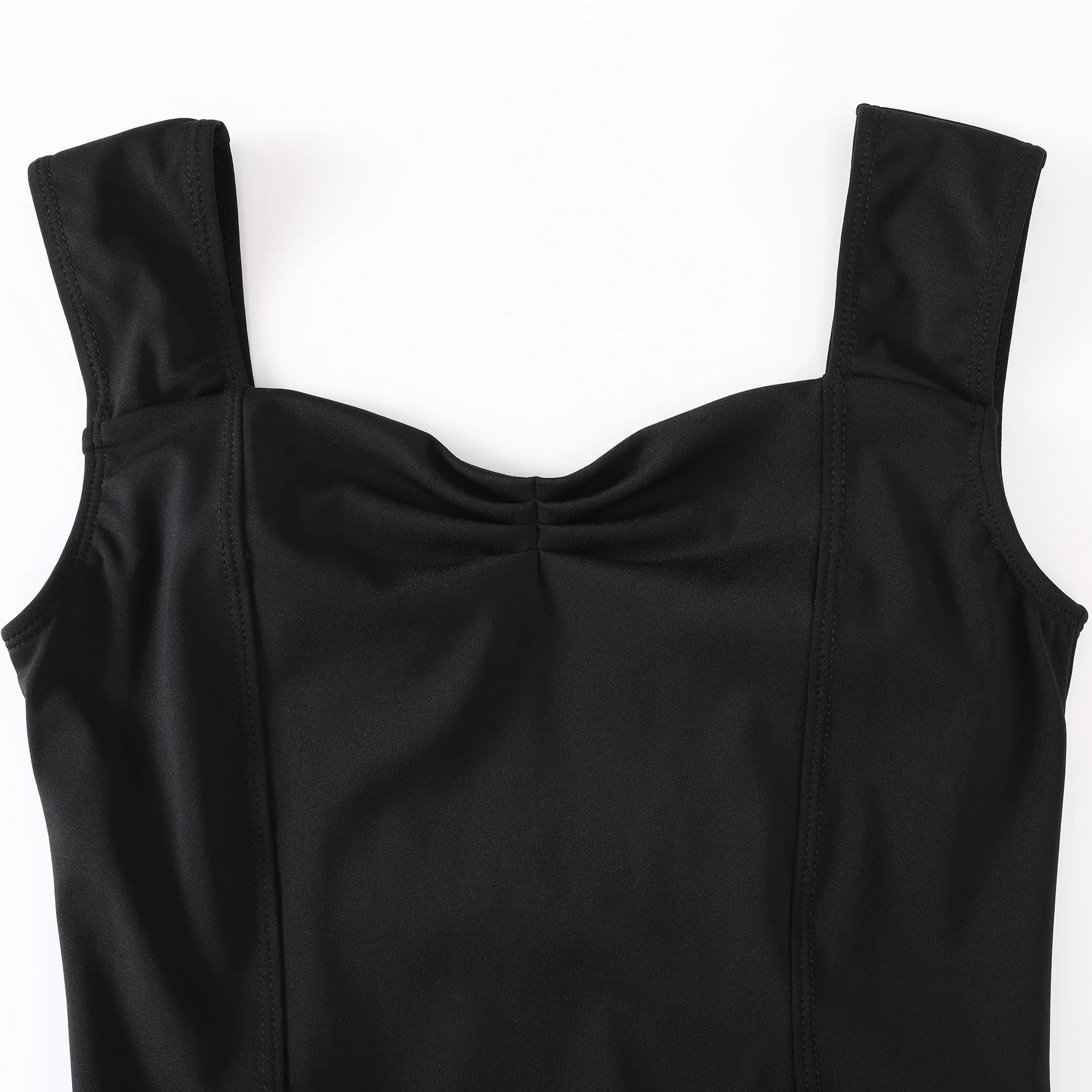 HROYL Mujer Maillot de Danza Leotardo con Tirantes Anchos Chaleco para Baile Gimnasia