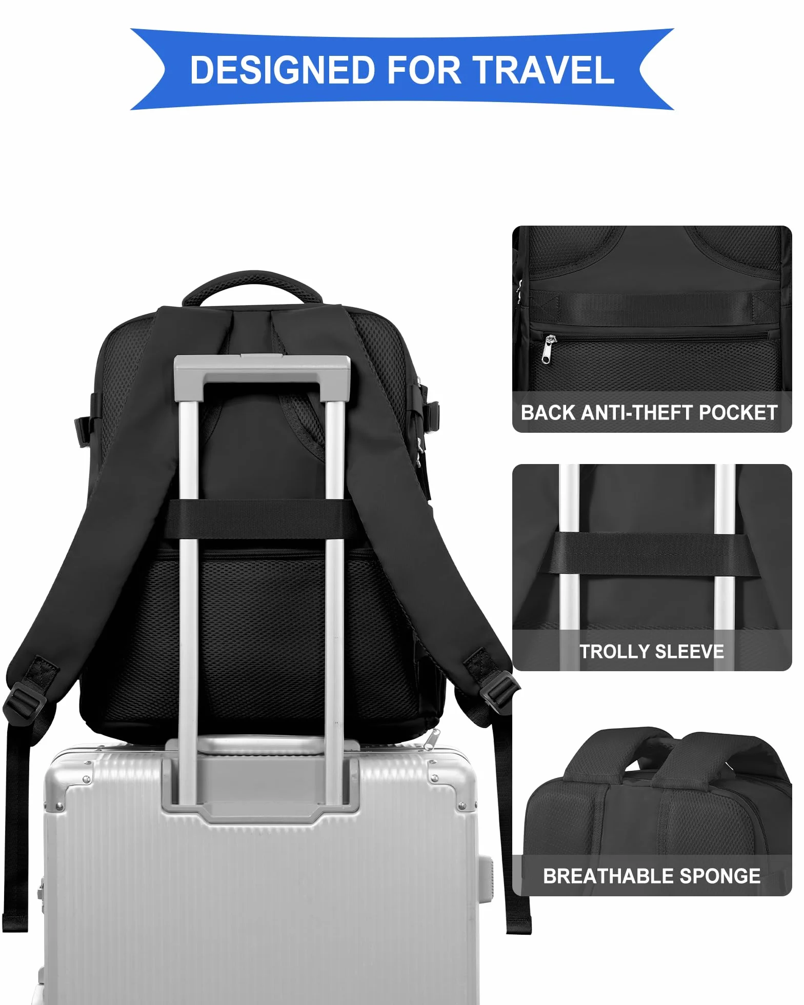 Mochila Viaje Cabina Avion 40x30x20 Mujer Ryanair Equipaje de Mano Vueling Wizzair Easyjet Portatil 14 pulgadas Hombre