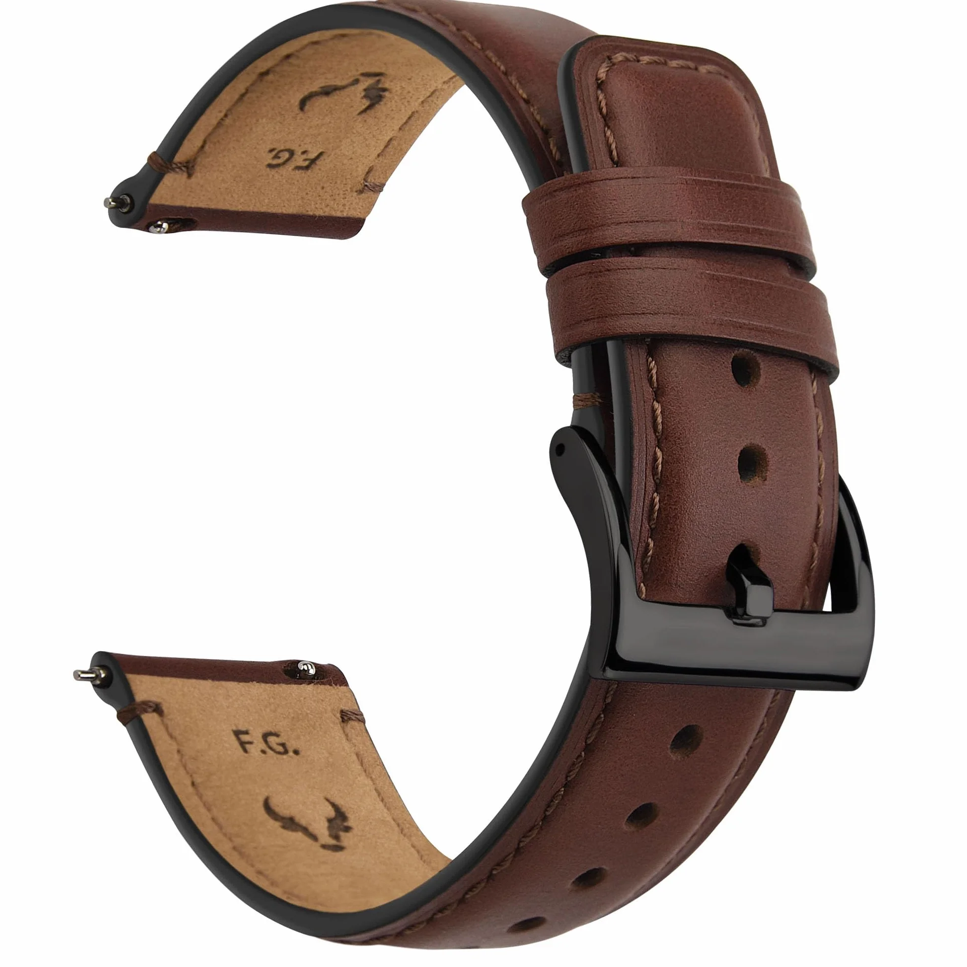 Fullmosa Correa de Reloj 22mm 20mm 18mm Cuero Liberación Rápida Repuesto para Samsung Galaxy Watch Huawei Smart Watch Fossil